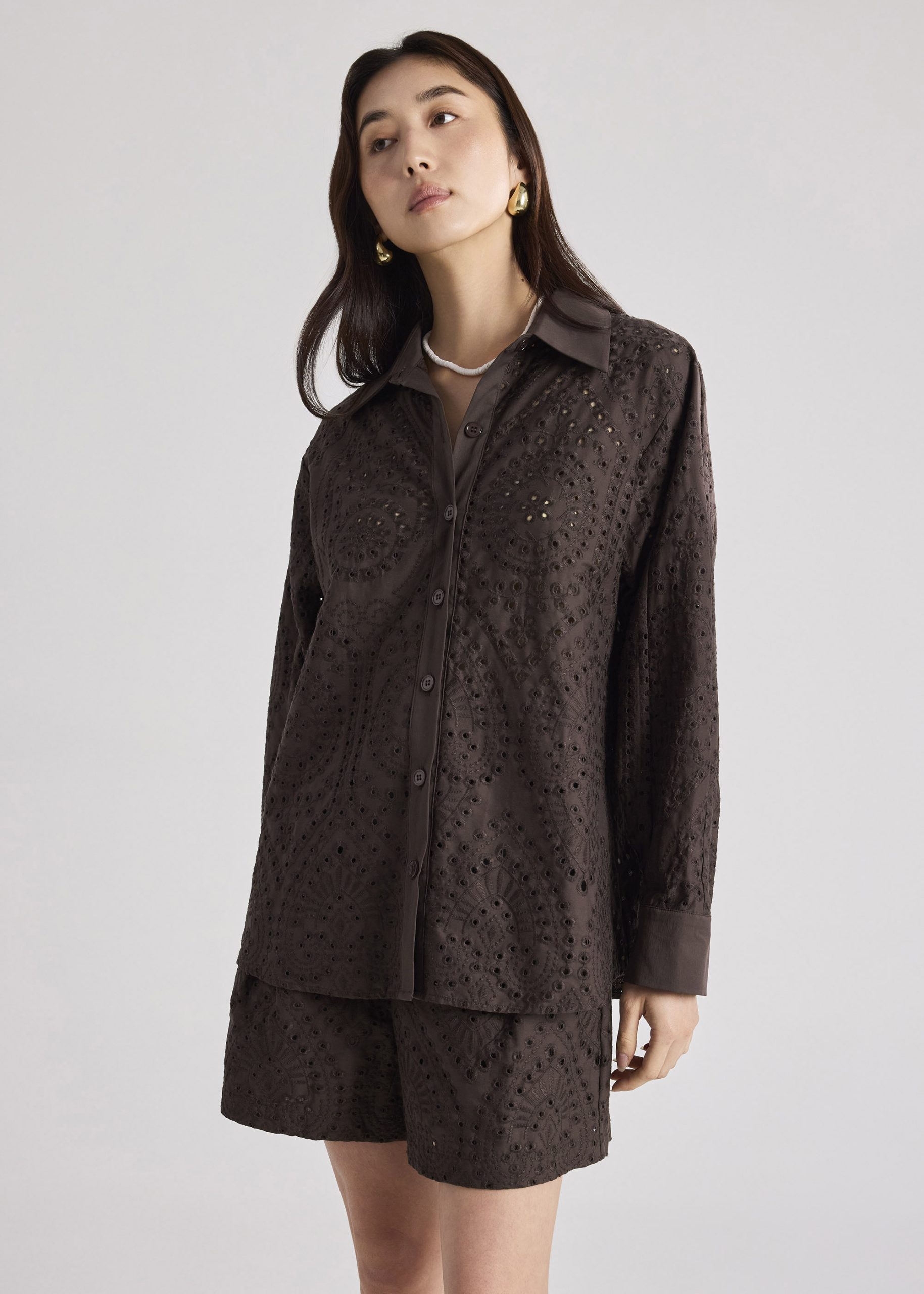 RuchedReady® Relaxed Collared Shirt in Soft Breeze Broderie - Image 16