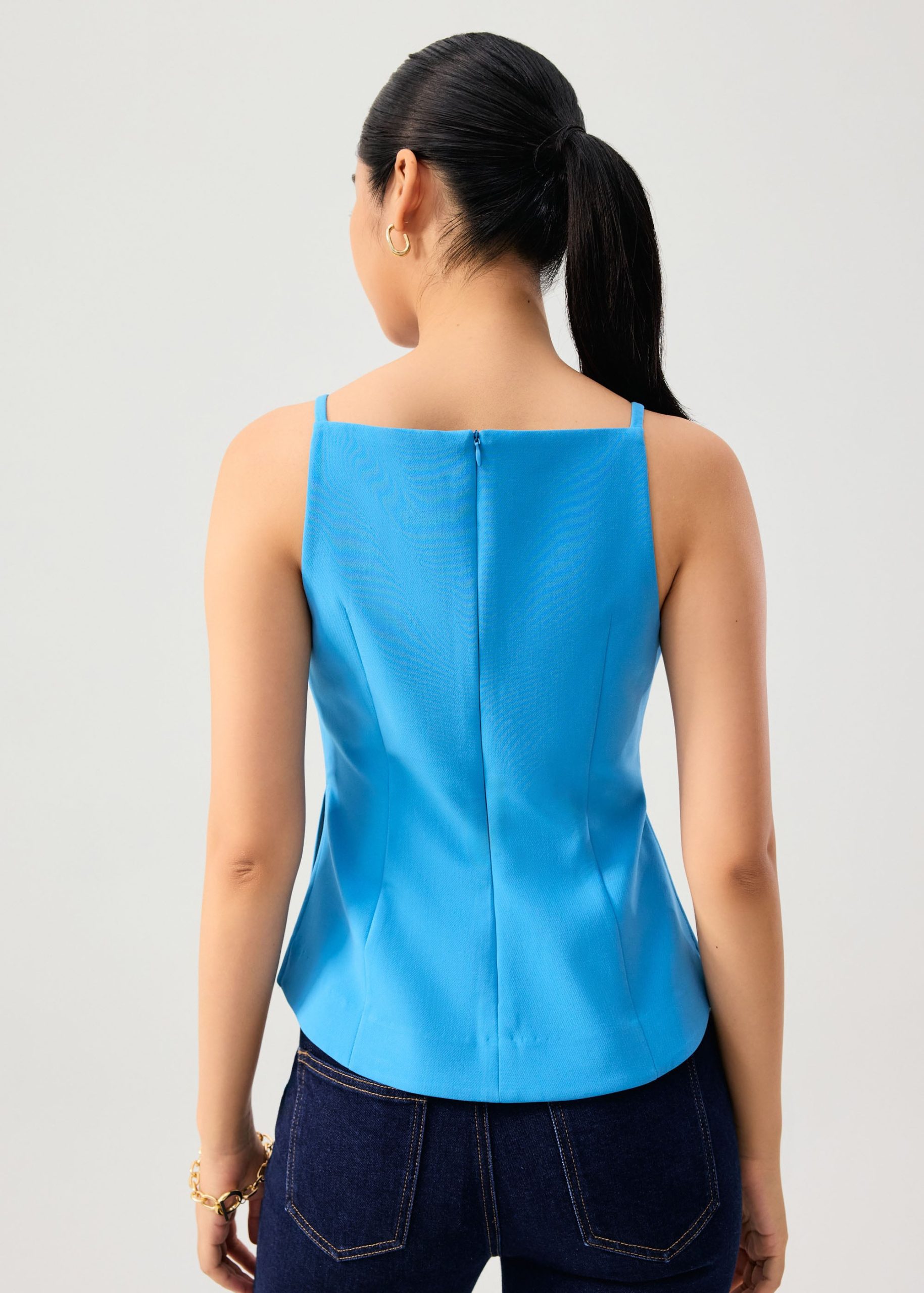 Straight Neck Fitted Camisole Top - Image 17