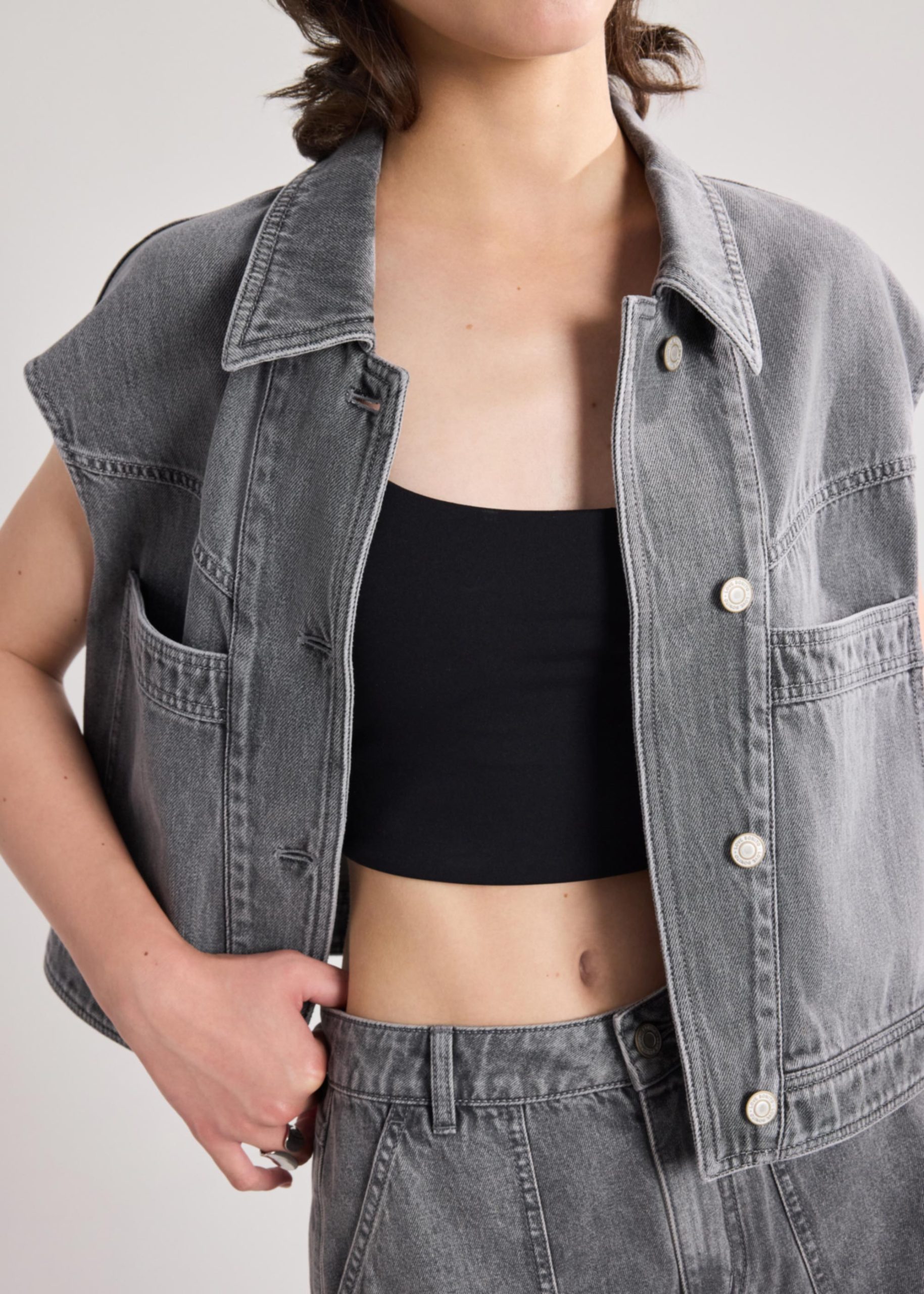 Denim Boxy Vest - Image 11