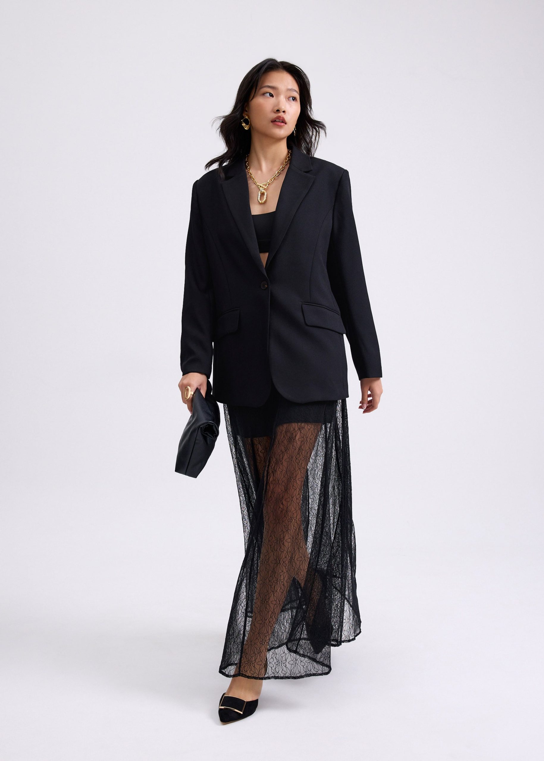 Sheer Lace A-Line Maxi Skirt - Image 8