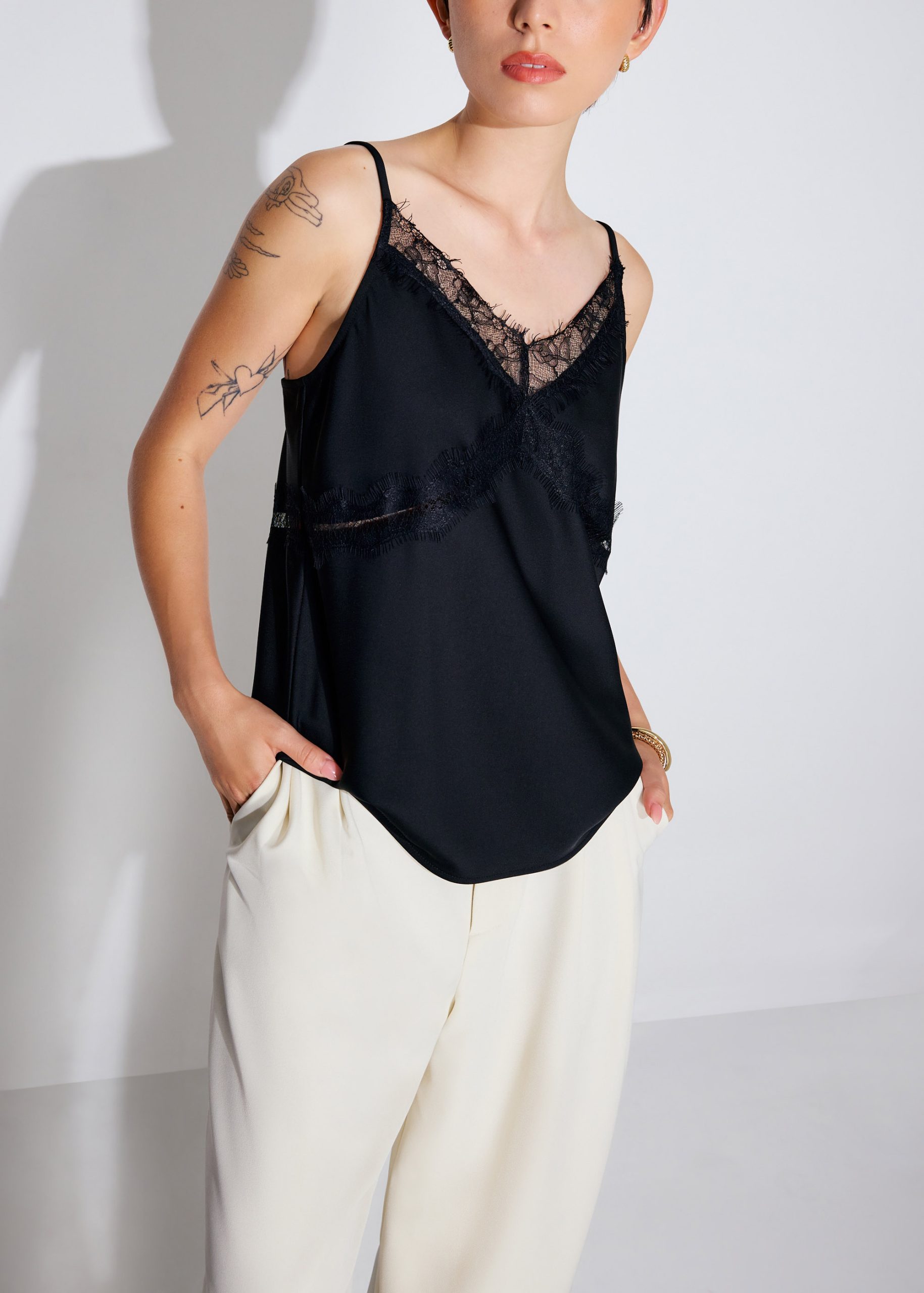 Lace Cut Out Camisole Top - Image 3