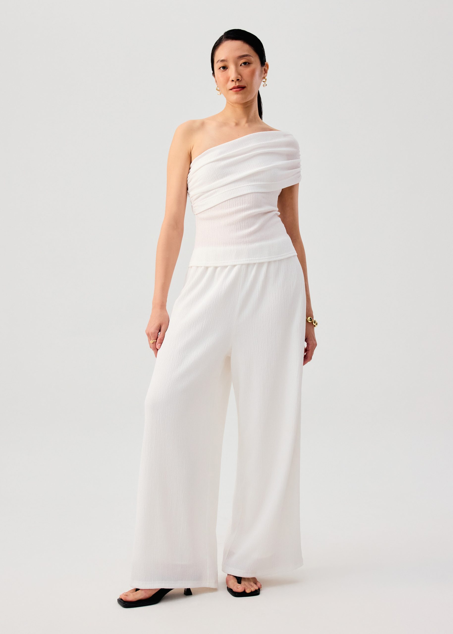 Crinkled Jersey Asymmetric Fitted Top - Image 11