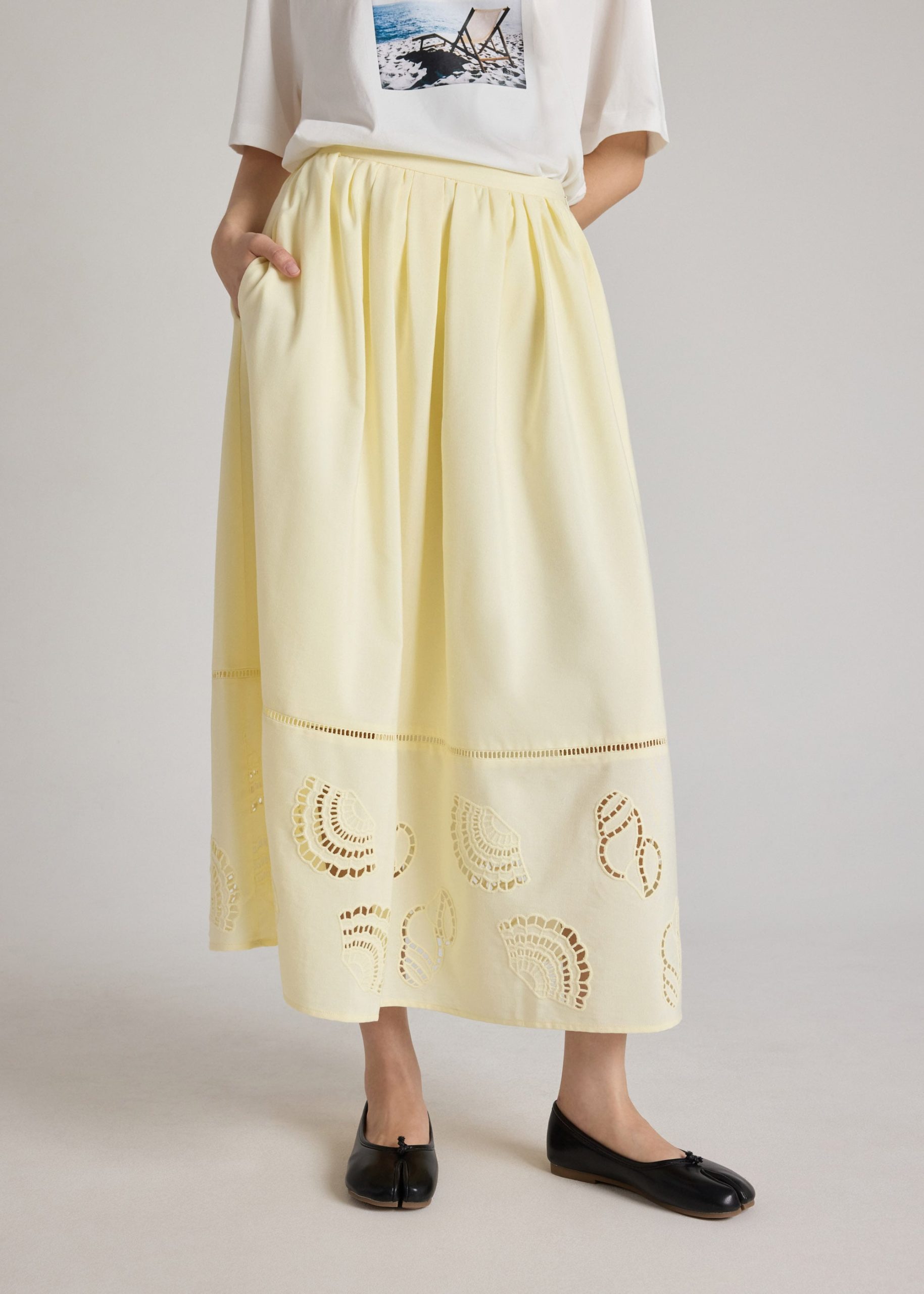 Flare Skirt in Tidal Escape Broderie - Image 9