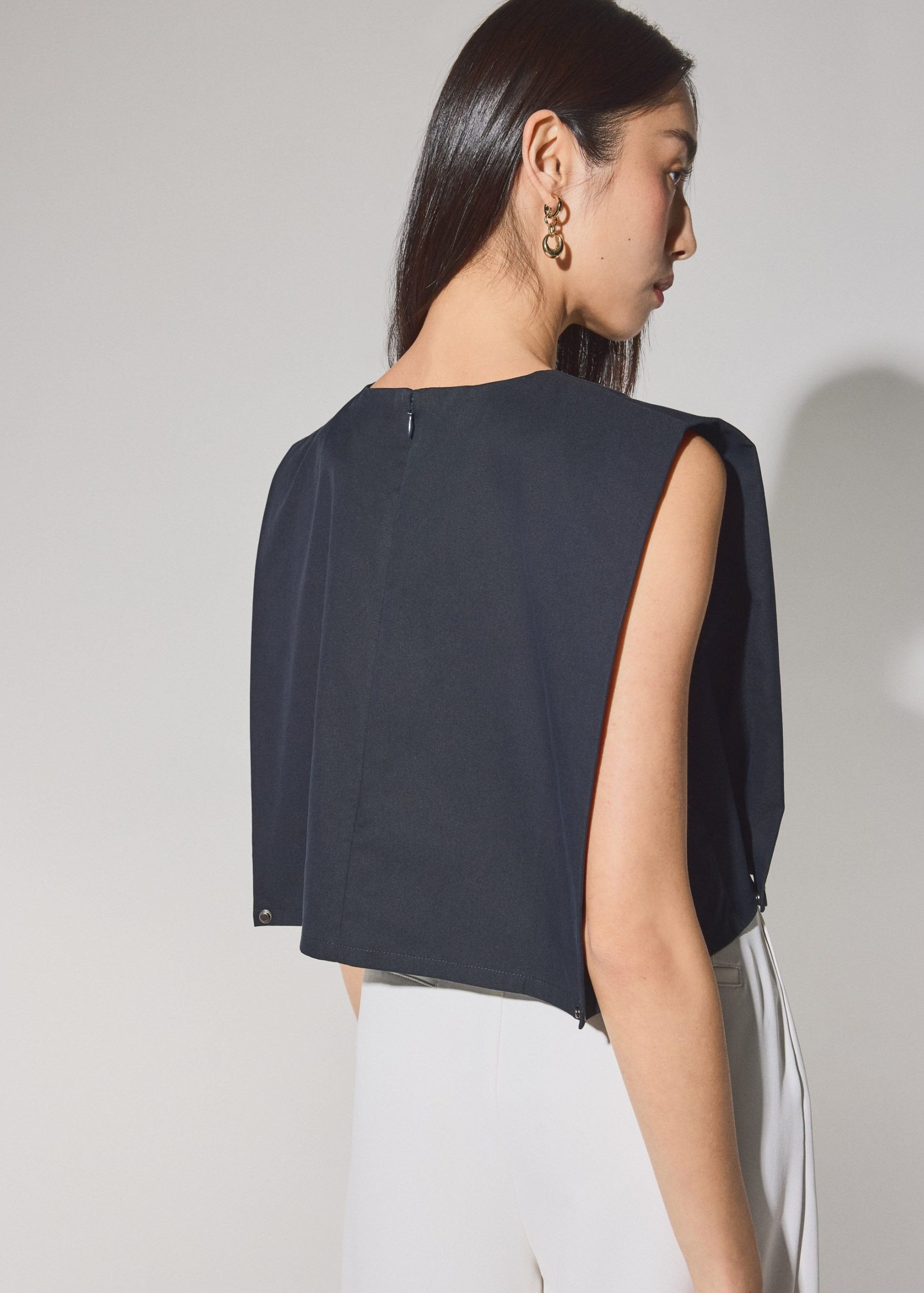 Lyocell Panelled Side Seams Boxy Top - Image 6