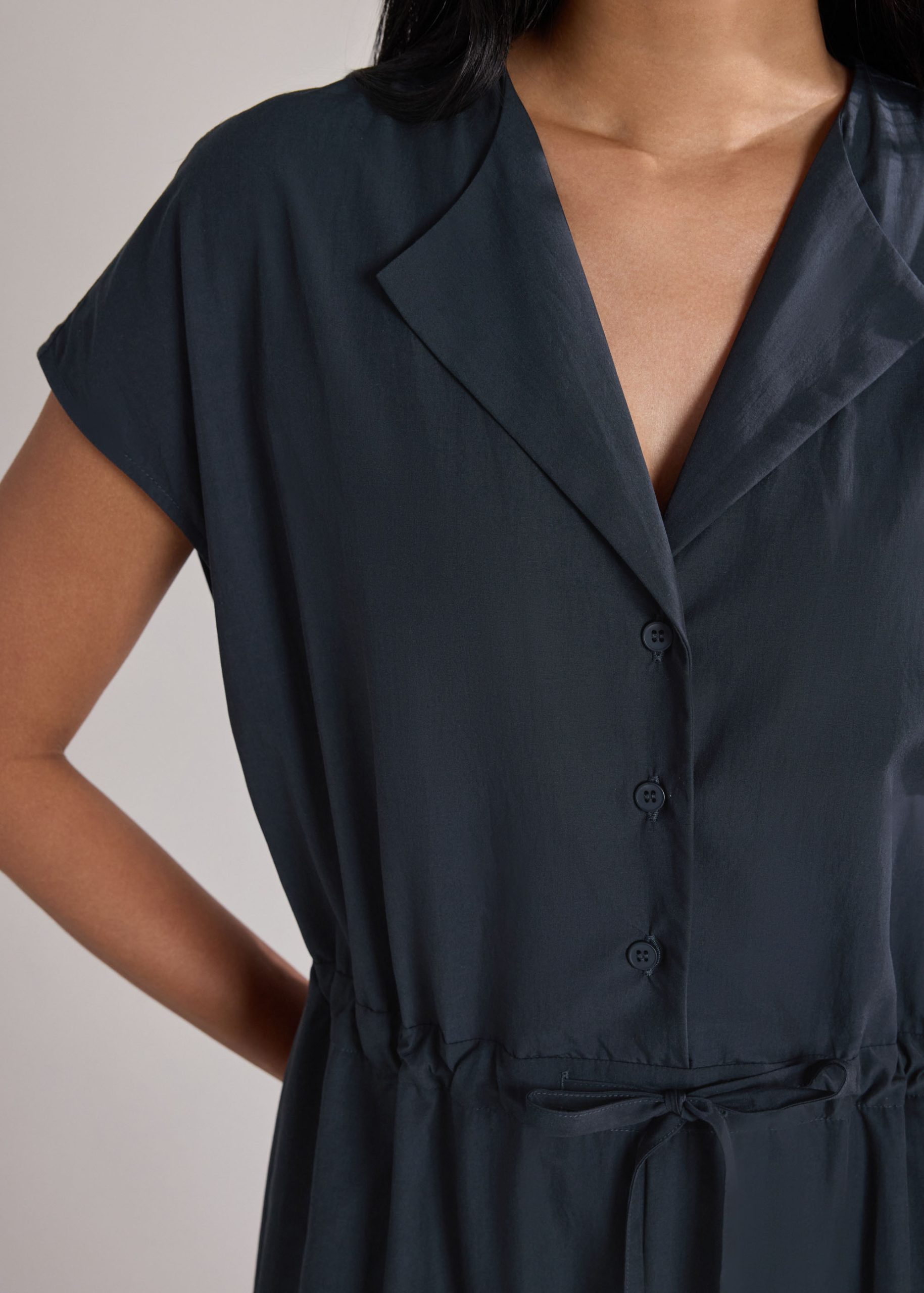 Collared Drawstring Waist Jumpsuit - Image 7