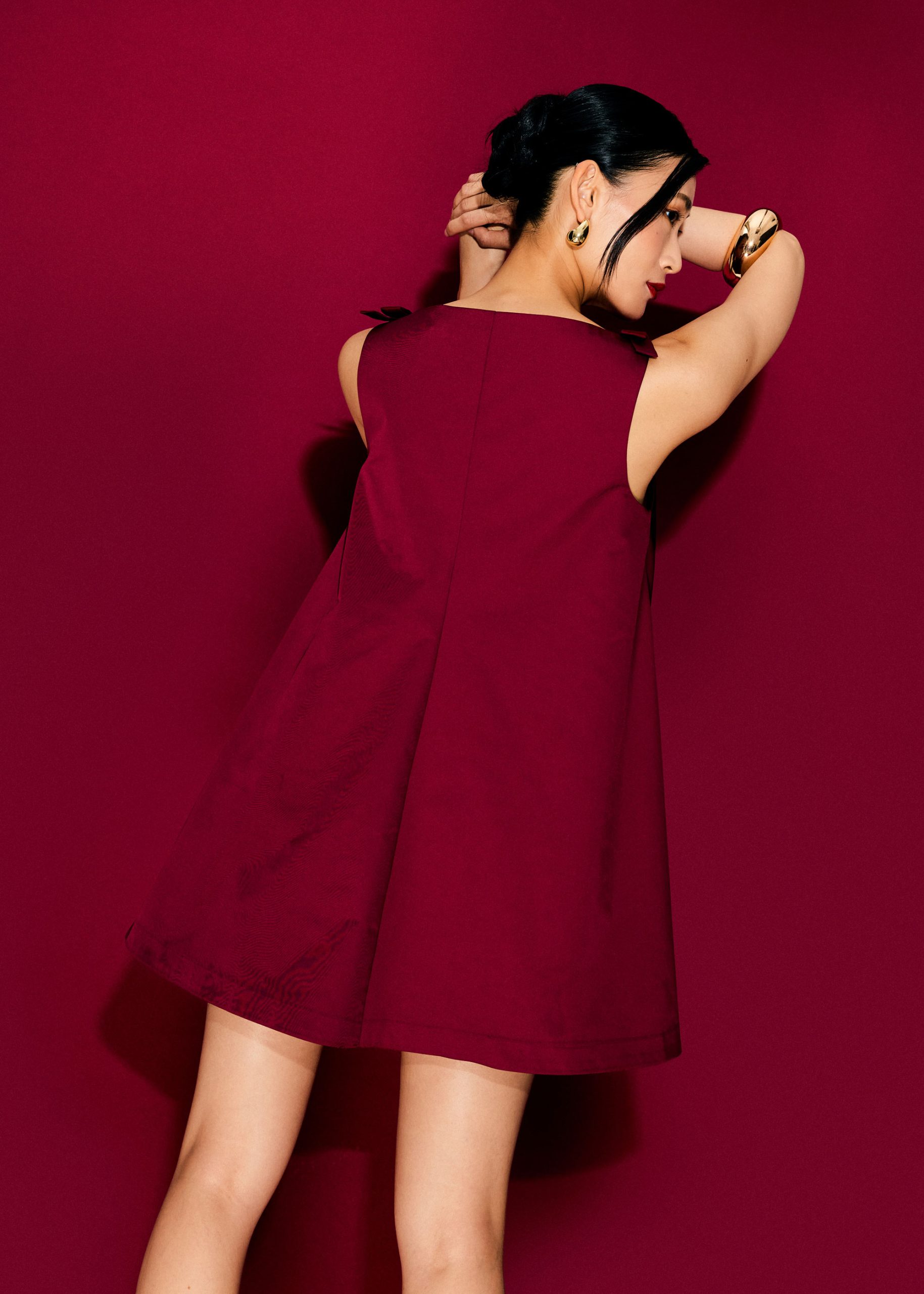 Boat Neck Swing Mini Dress - Image 12