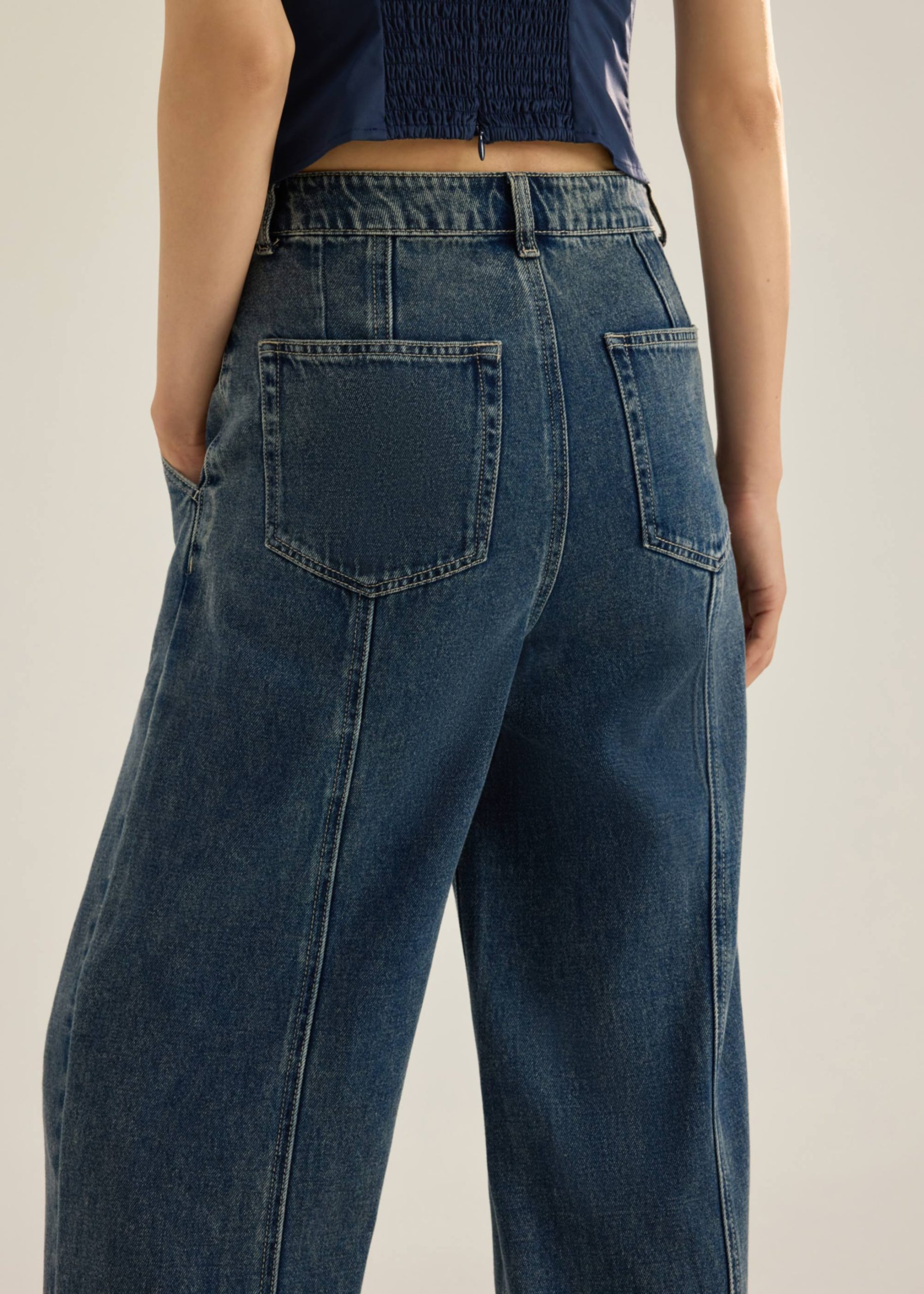 Leggy??Denim Panelled Wide Leg Jeans - Image 11