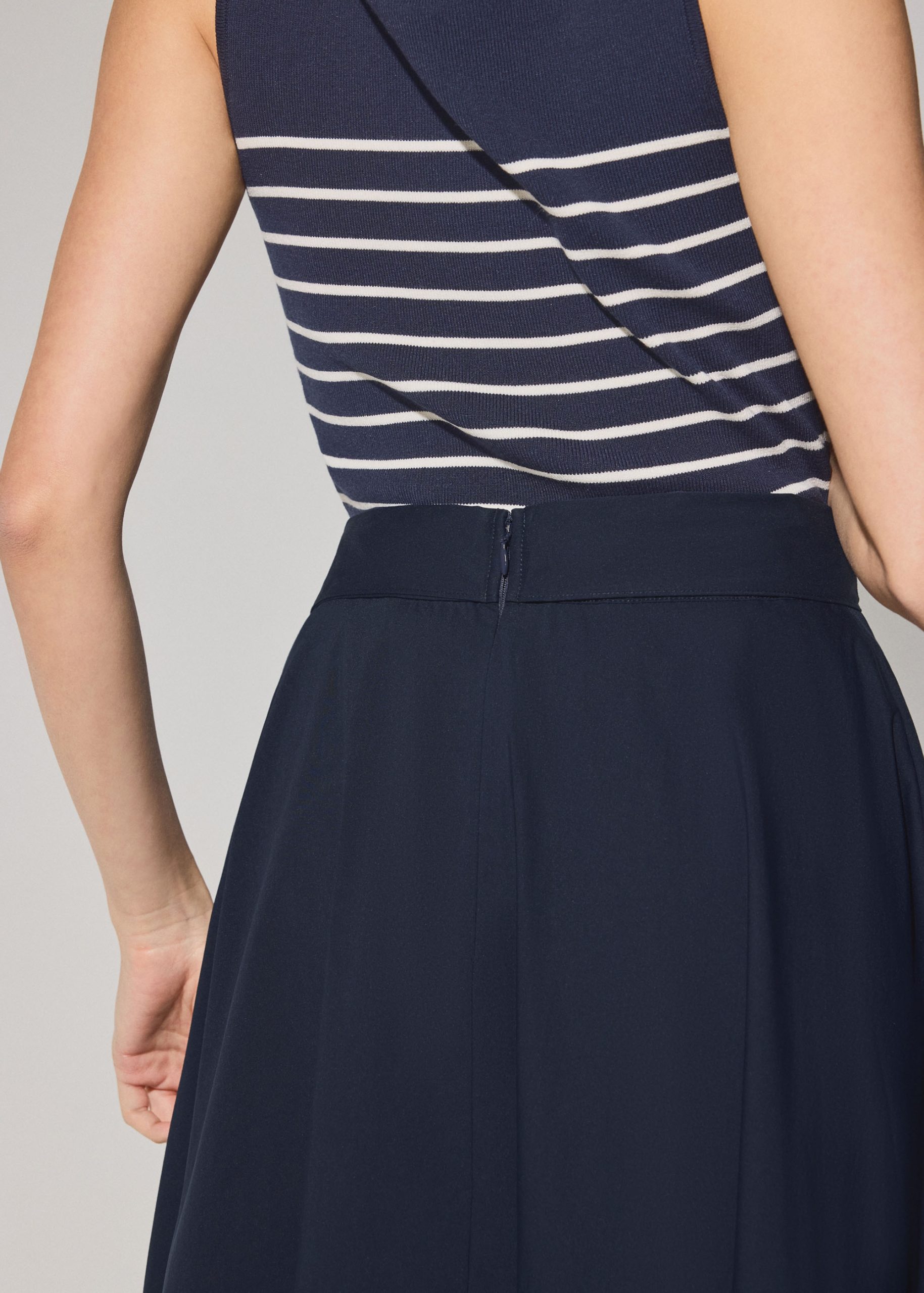 Cotton Side Tie Flare Floor Length Skirt - Image 4