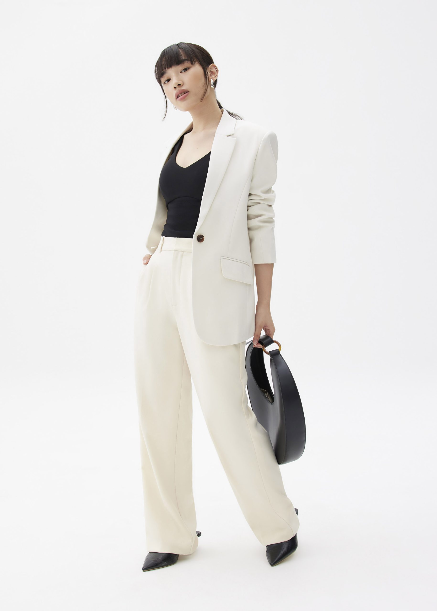 Lana Relaxed Melange Tailored Pants - Image 5