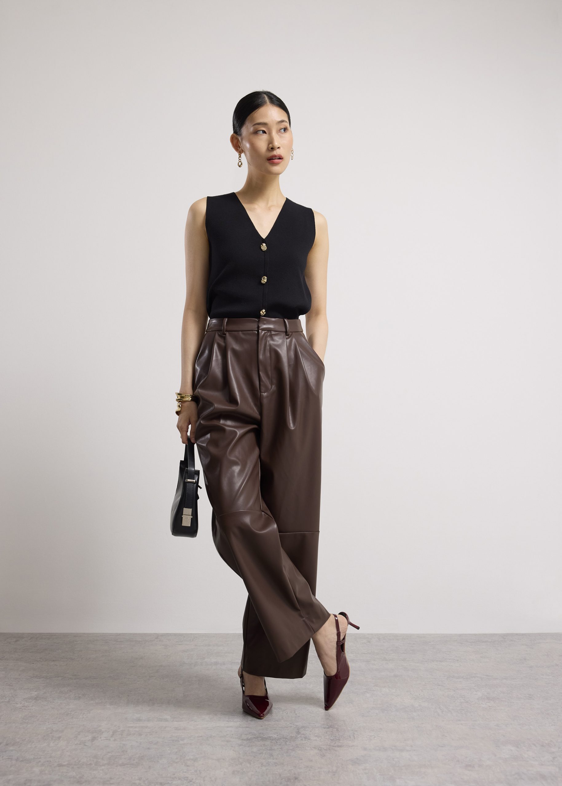Martine Vegan Leather Straight Leg Pants - Image 8