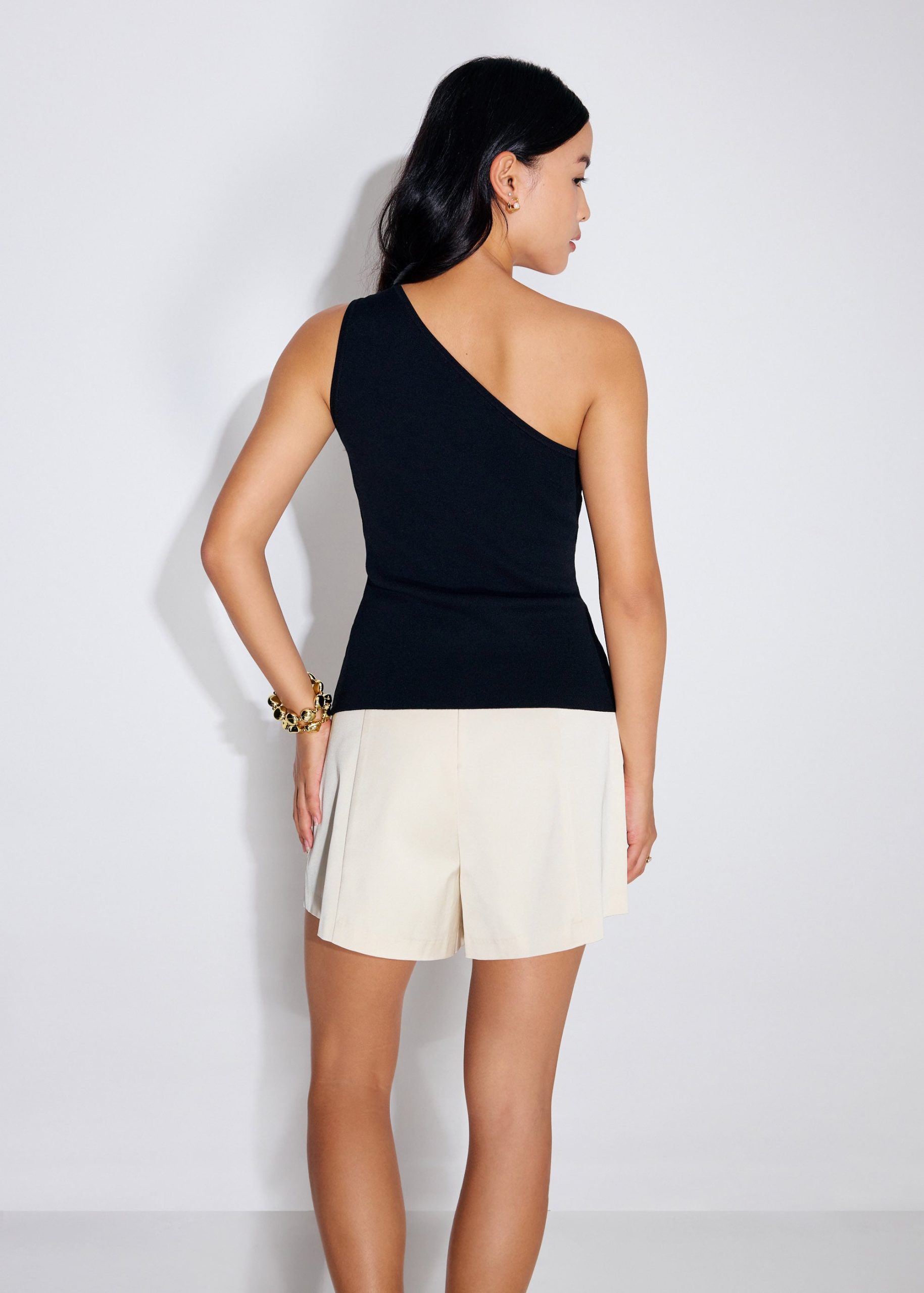 Buckle Detail Knit Toga Fitted Top - Image 5