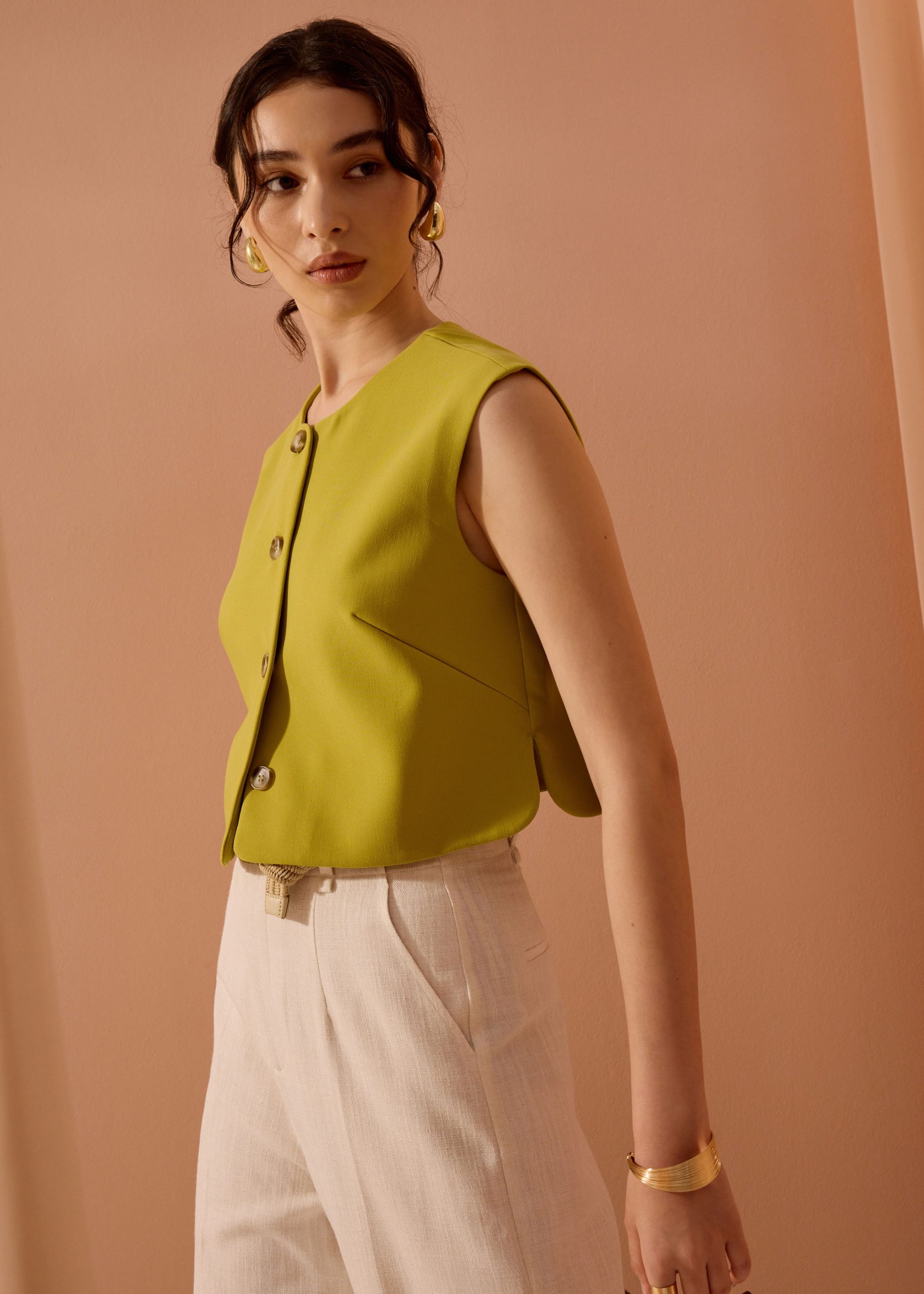 Sammie Boxy Button Down Crop Top - Image 15