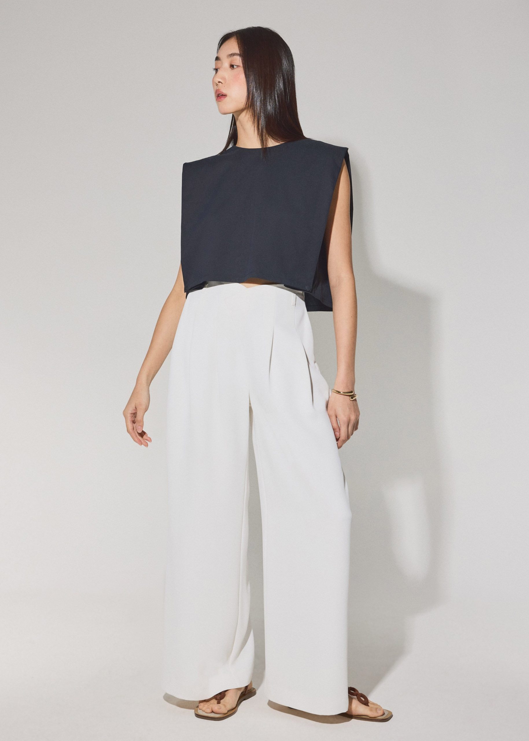 Lyocell Panelled Side Seams Boxy Top - Image 4