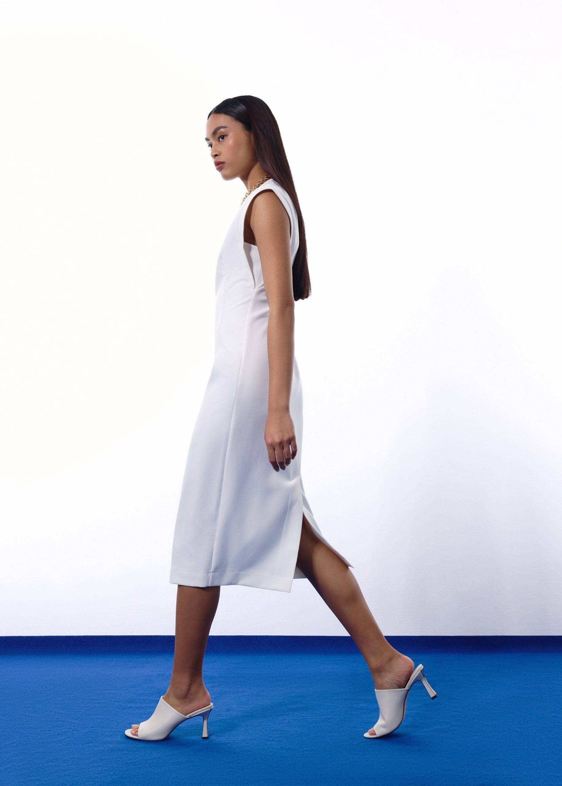 Eika Panelled Cap Sleeve Column Midi Dress - Image 9