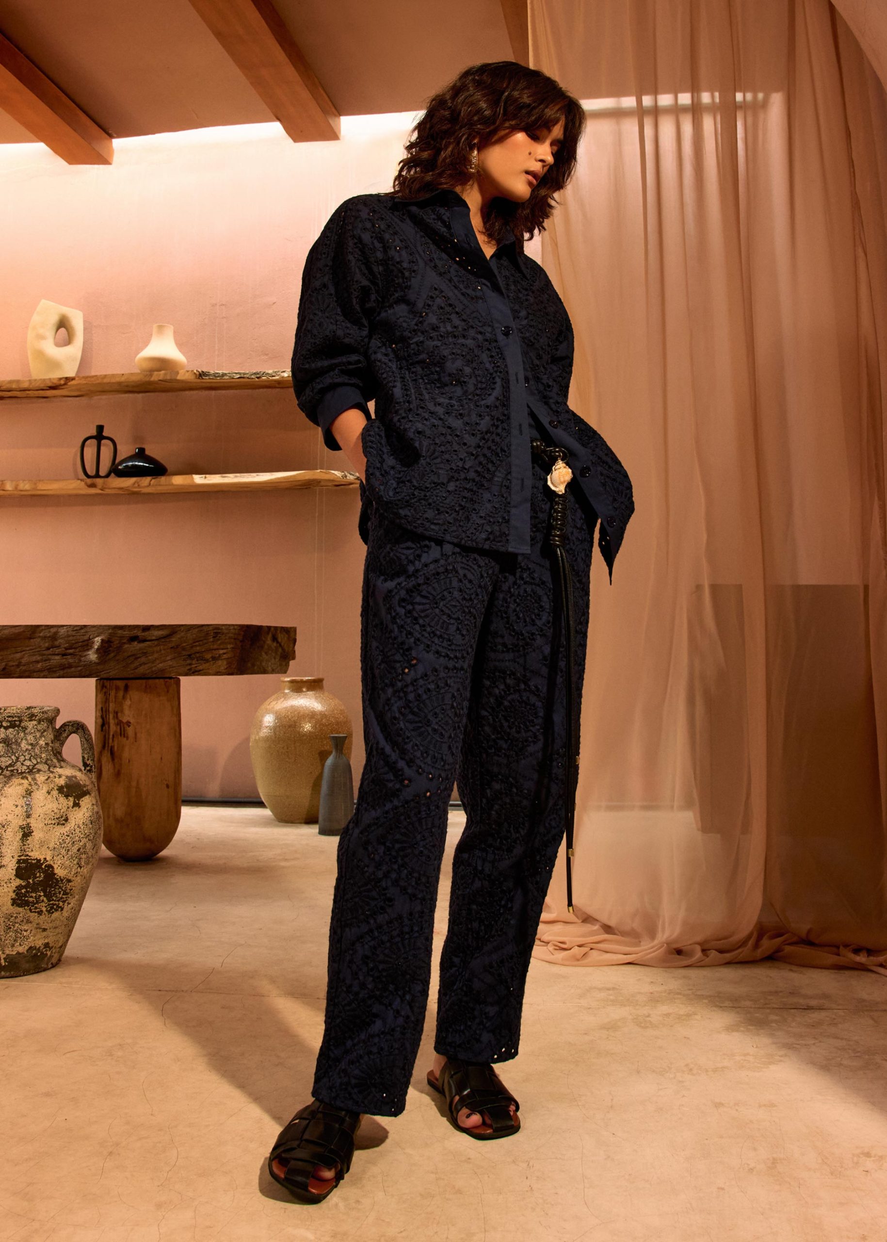 RuchedReady® Relaxed Collared Shirt in Soft Breeze Broderie - Image 10