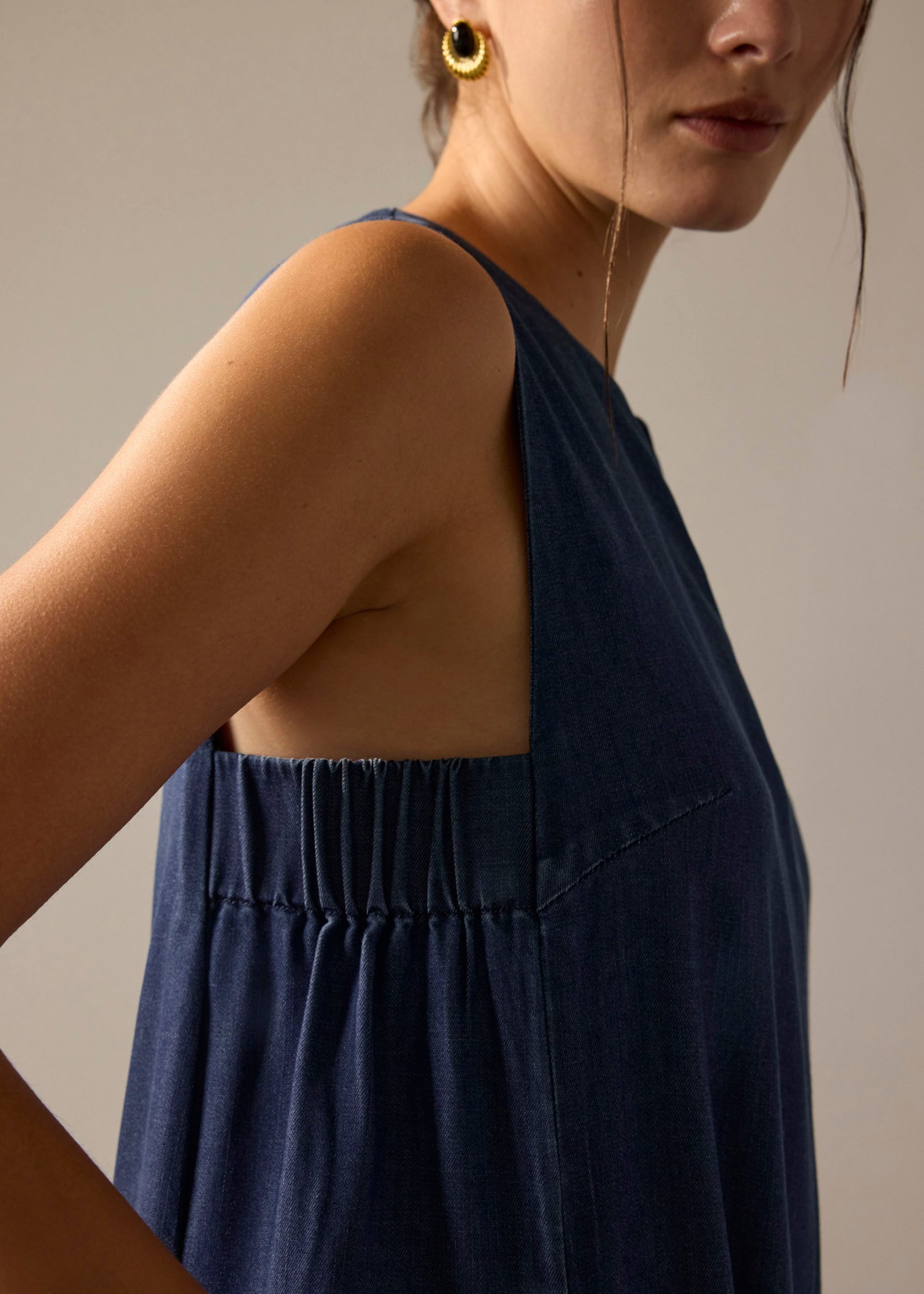 Chambray Wide Leg Jumpsuit - Image 5