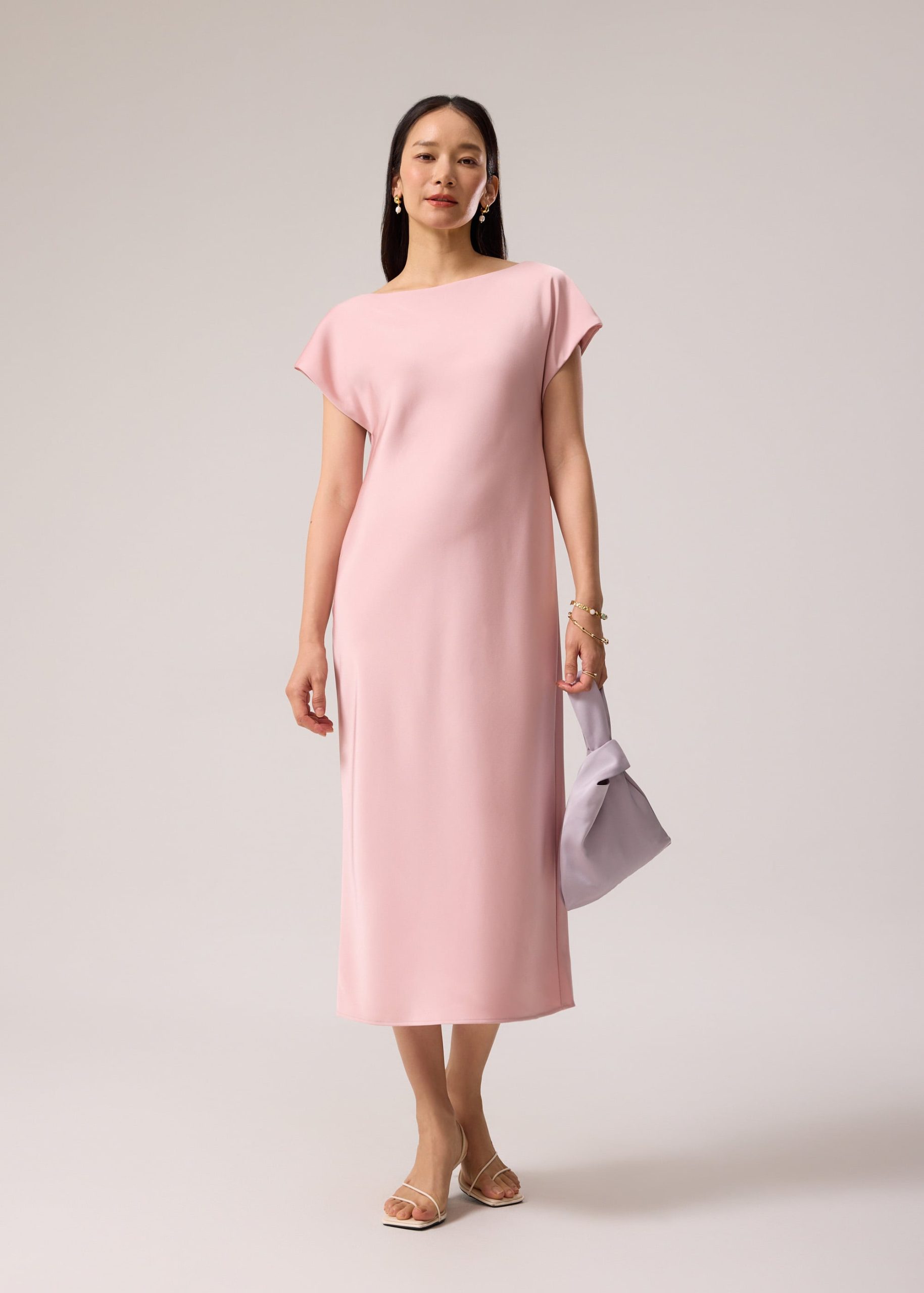 Satin Bias Cut Midaxi Dress - Image 3