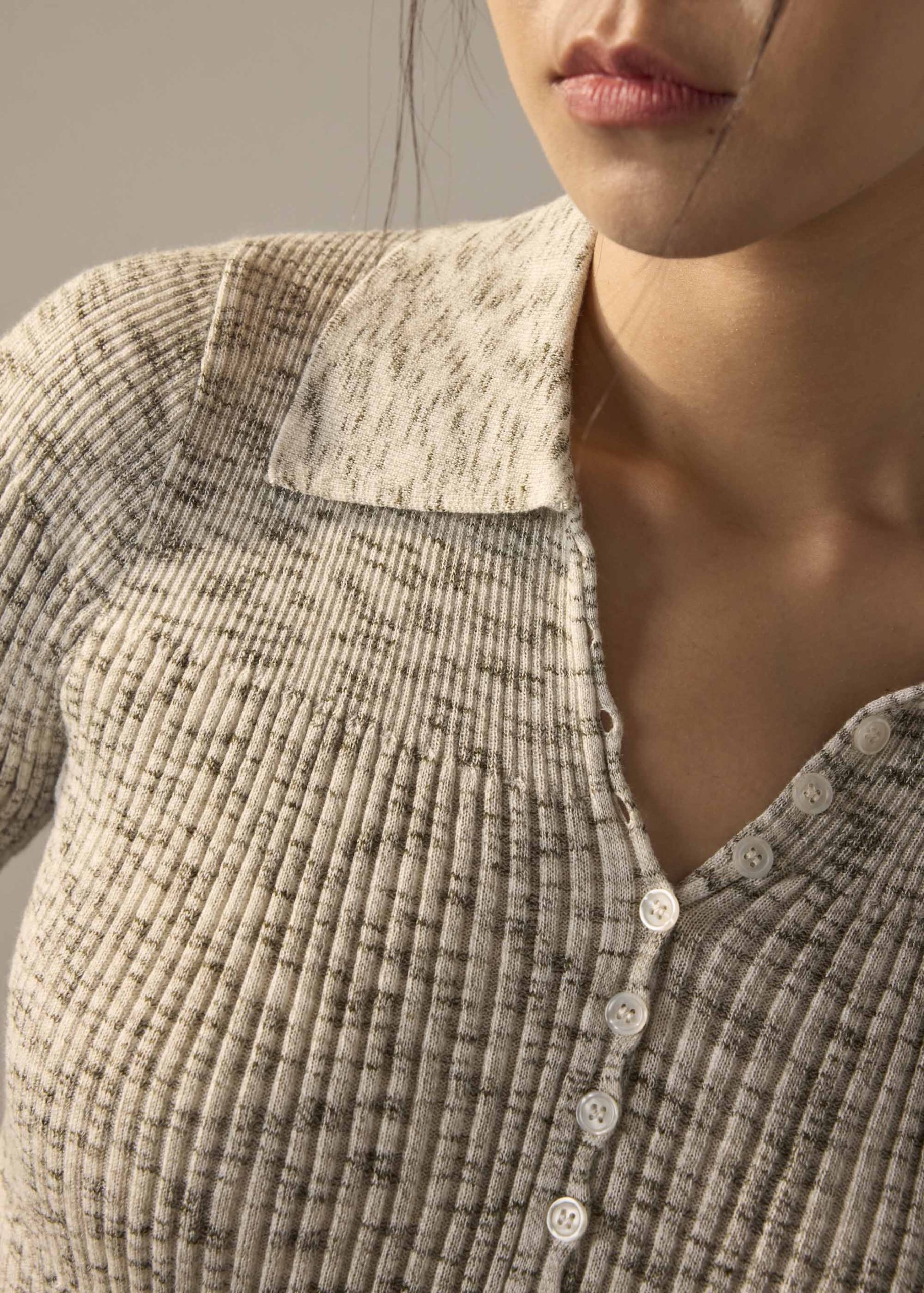 Duo Tone Knit Fitted Top - Image 4