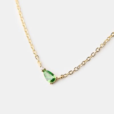 14K Gold Plated Pear Pendant Necklace