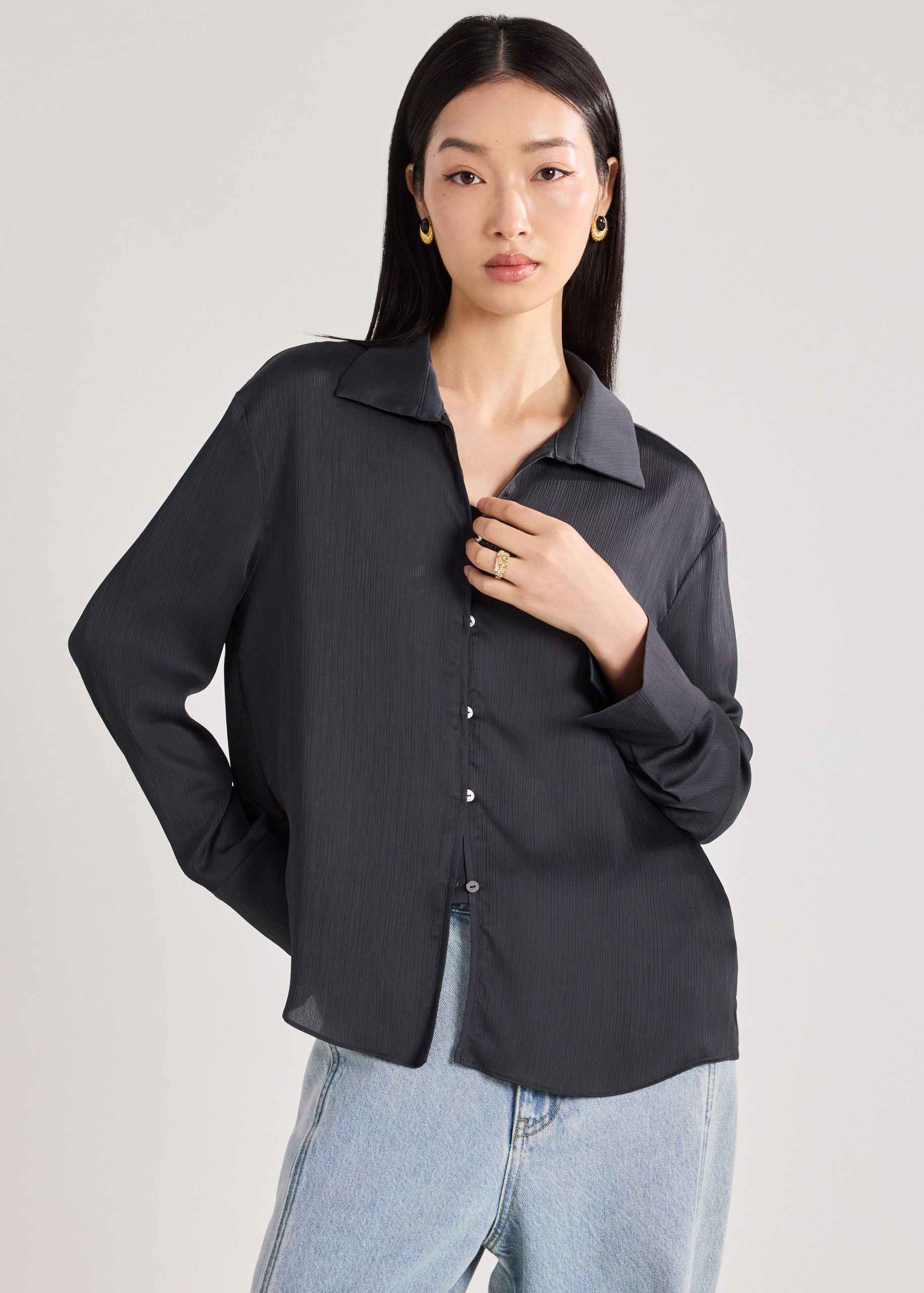 RuchedReady® Crinkle Satin Shirt - Image 9