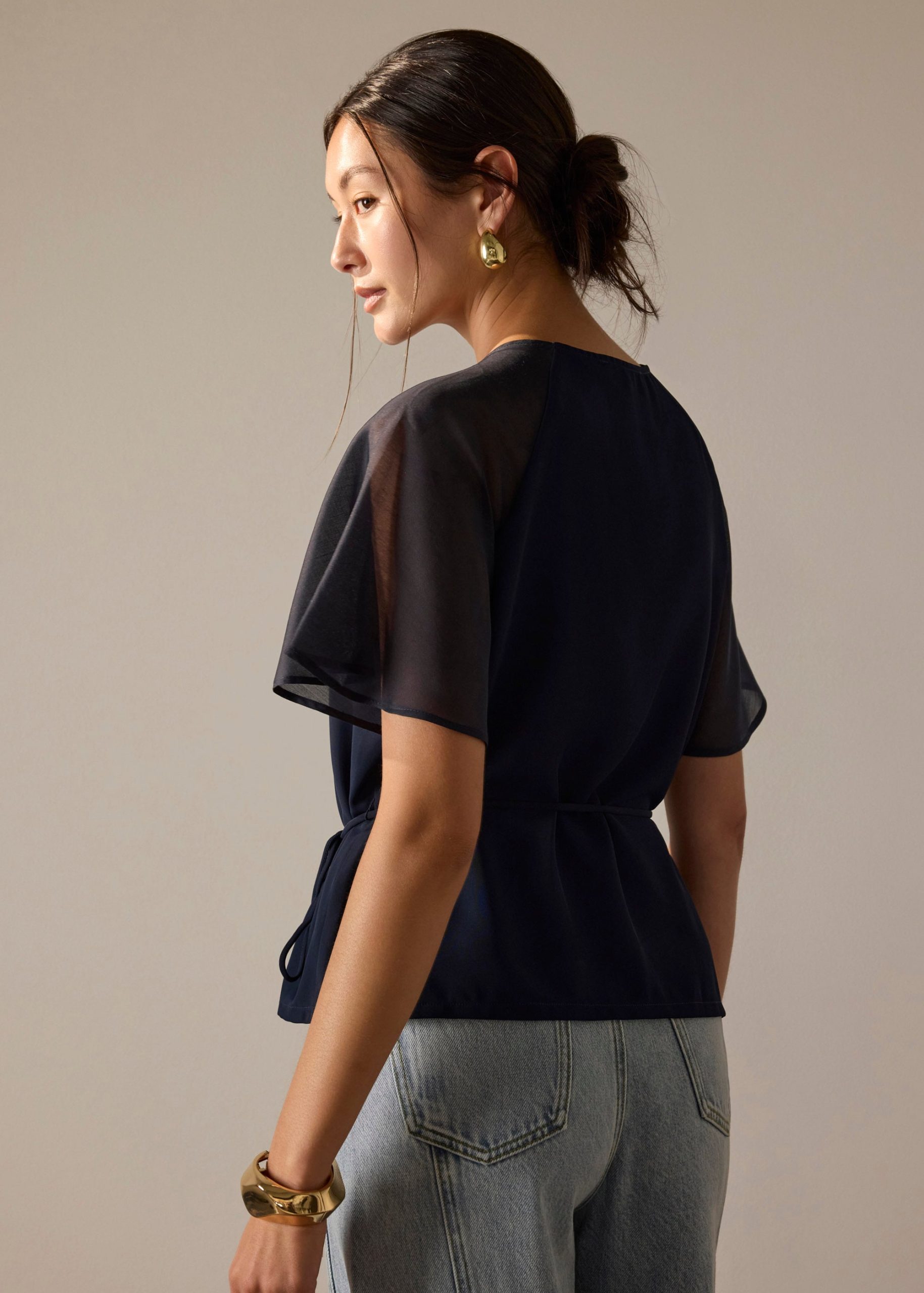 Gela Crepe Top With Sash - Image 13