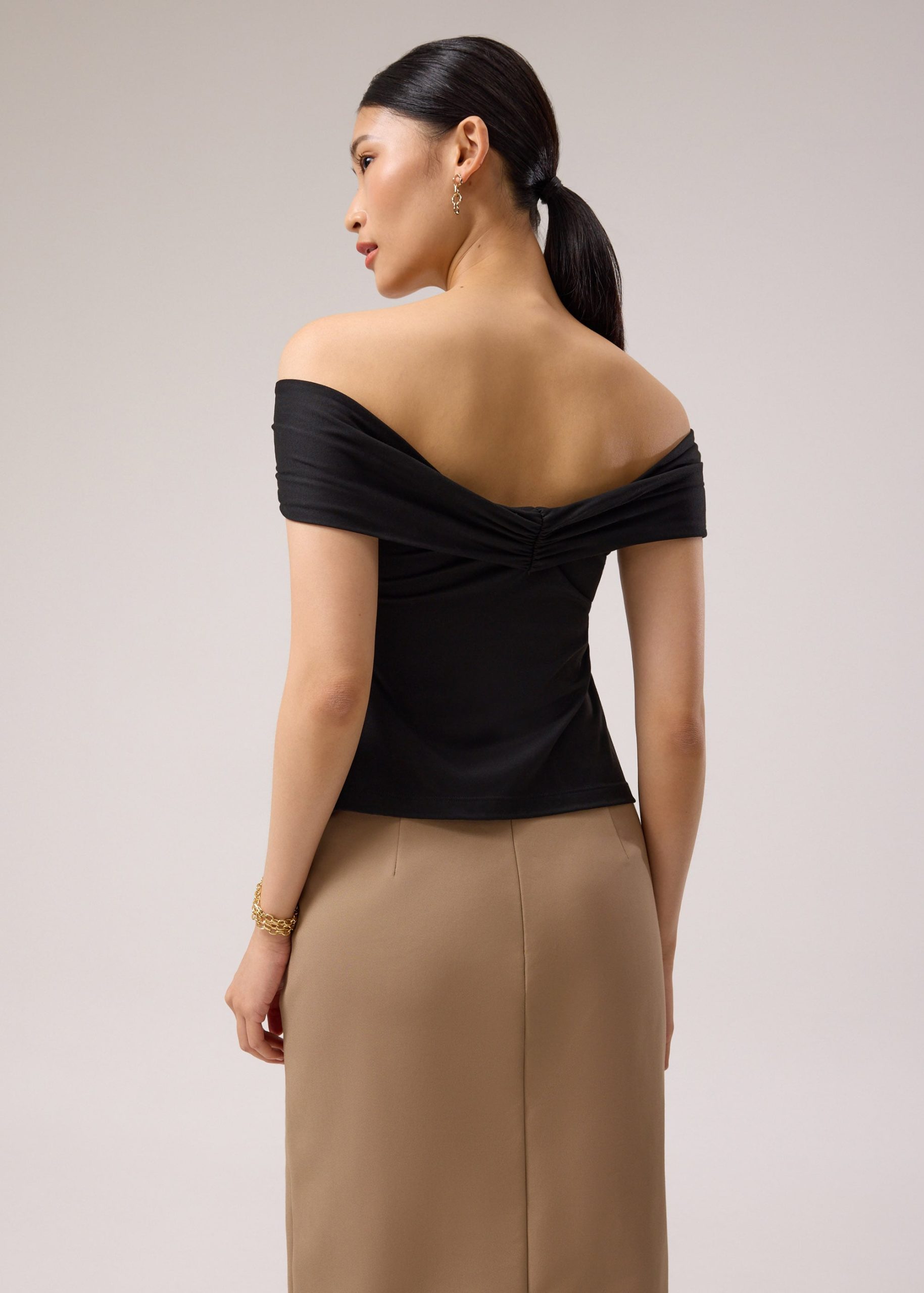 Multi-way Ponte Off-Shoulder Fitted Top - Image 5