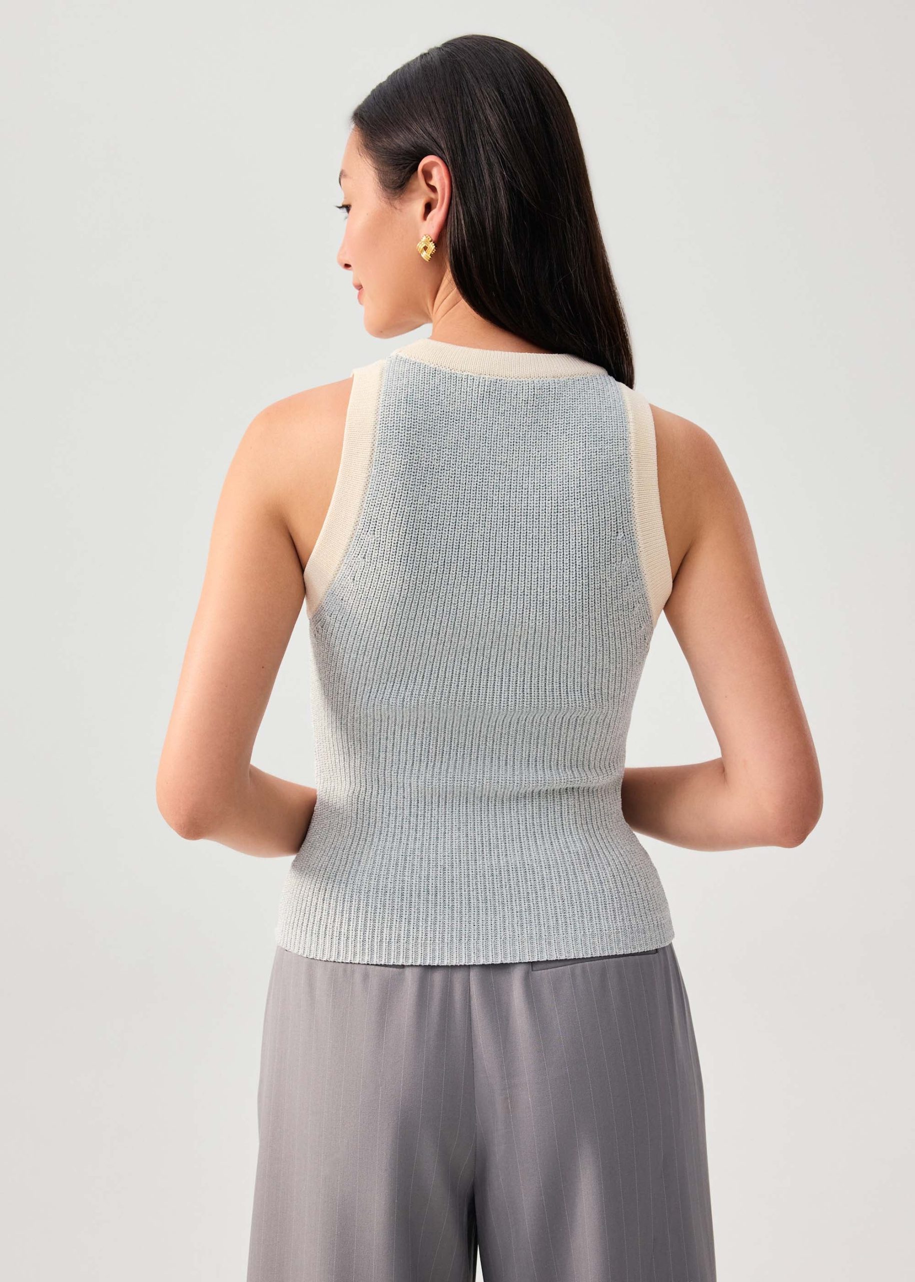 Contrast Piping Knit Racerback Tank - Image 10