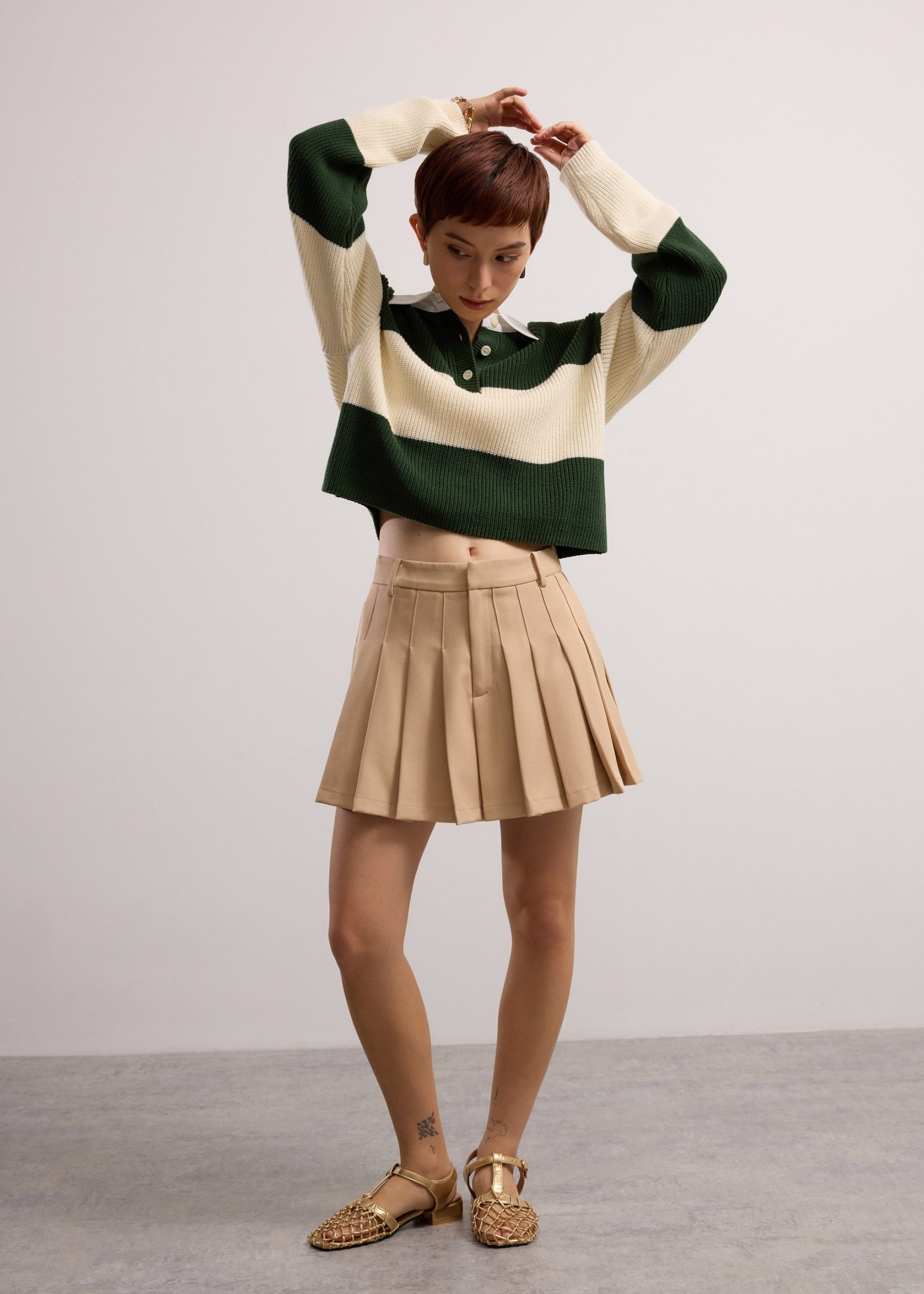 Pleated Flare Mini Skirt - Image 15