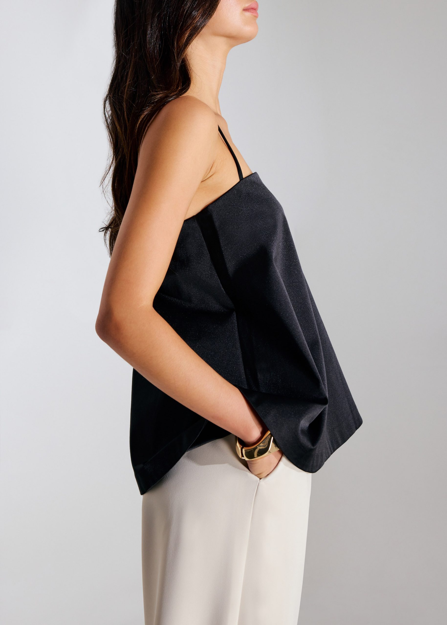 Taffeta Straight Neck Tunic Top - Image 7