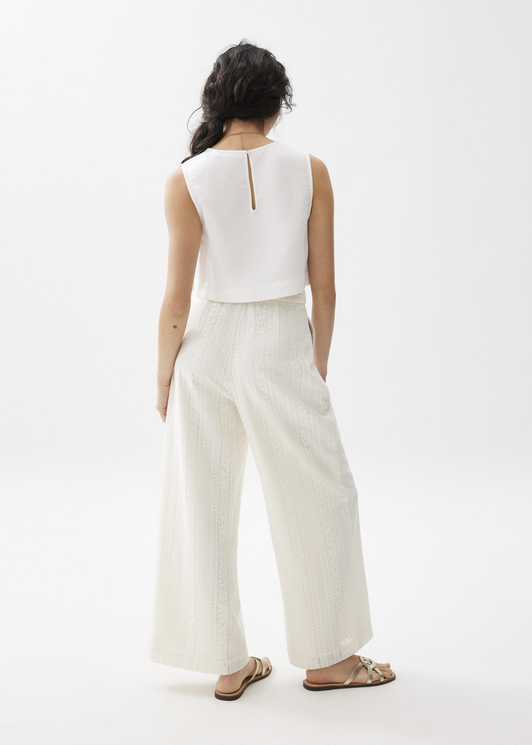 Elastic Lace Wide Leg Pants - Image 13