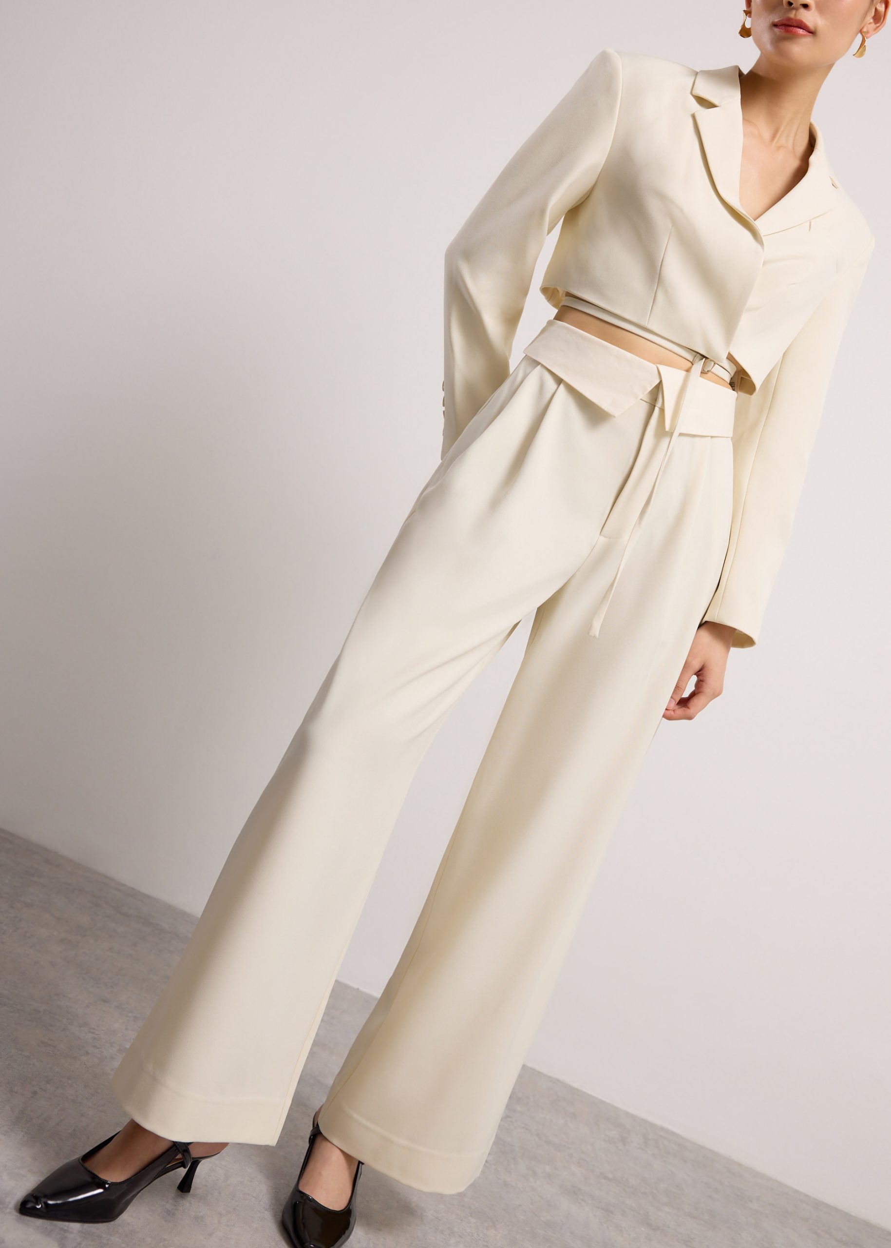 Detachable Waistband Flap Straight Leg Pants - Image 16