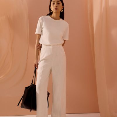 PETITE Leggy??Seva Textured Super High Waist Straight Leg Pants