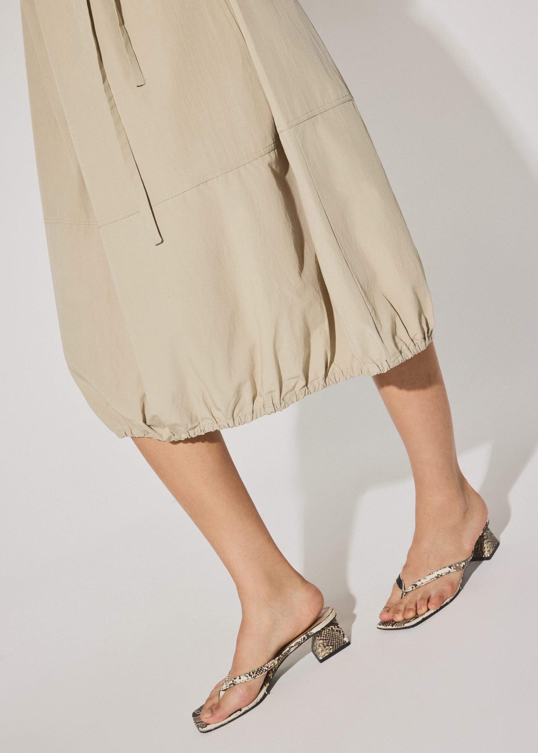 Multi-way Cotton Drawstring Cocoon Midaxi Dress - Image 10