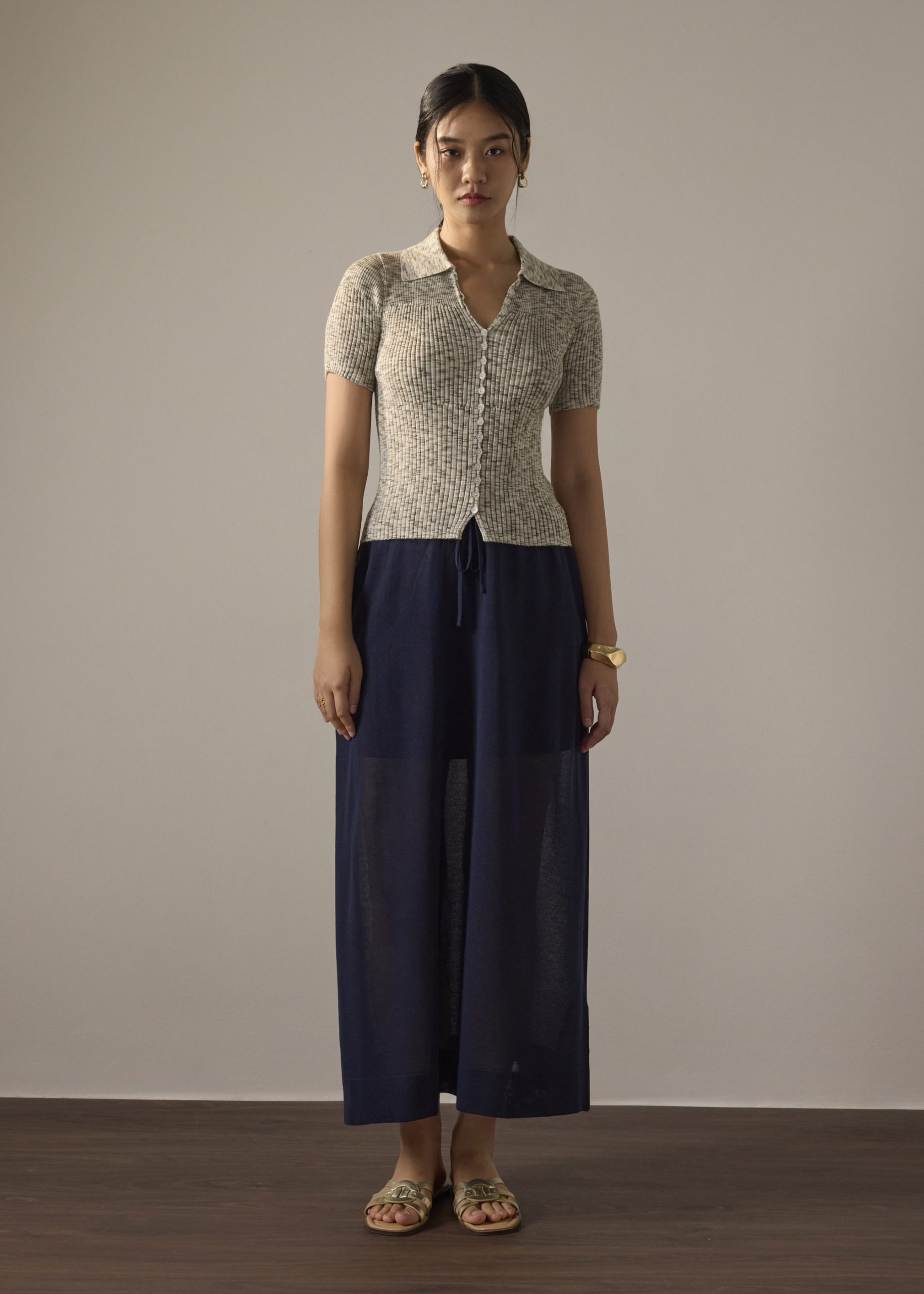 Duo Tone Knit Fitted Top - Image 3