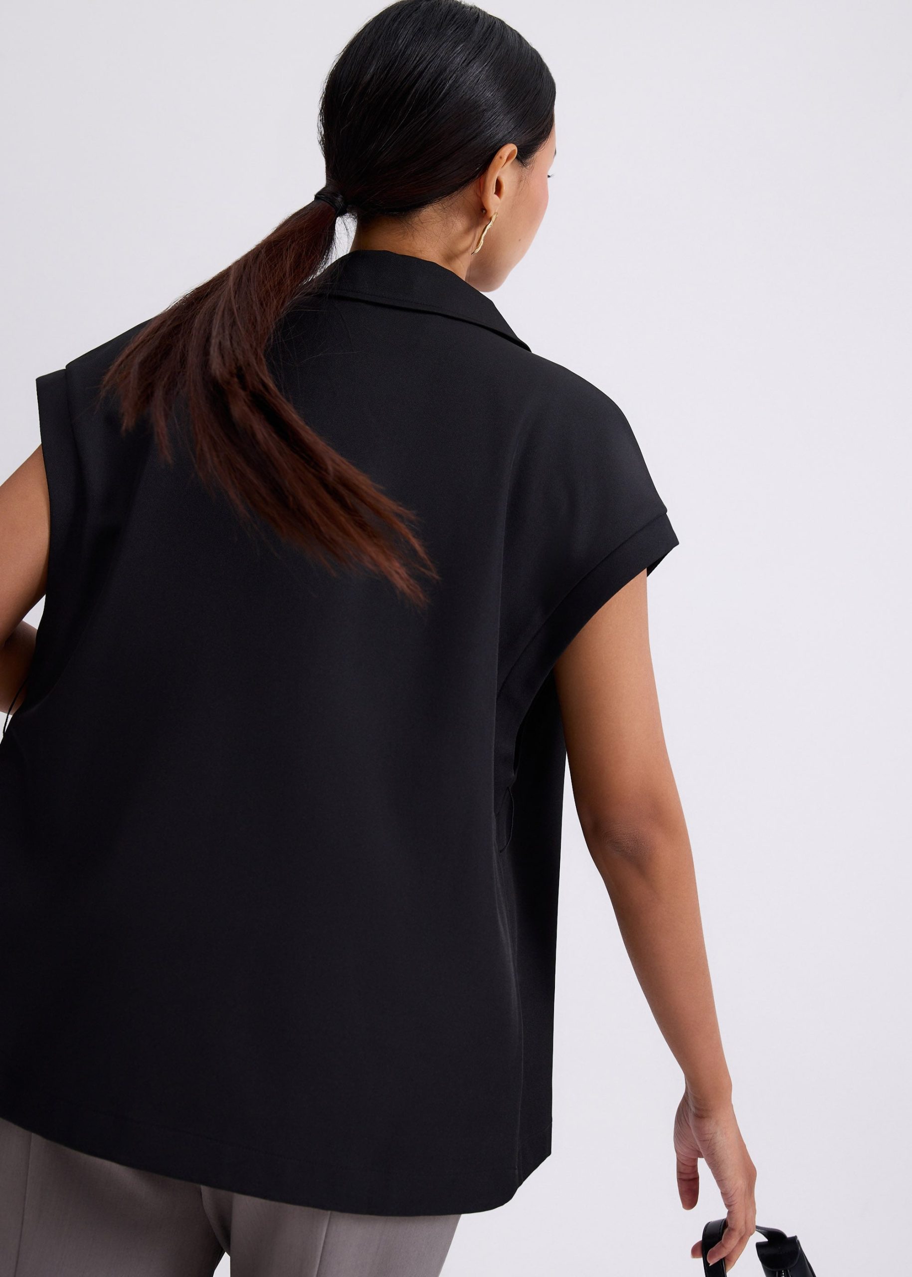Aster Detachable Sash Tailored Tunic Vest Top - Image 5