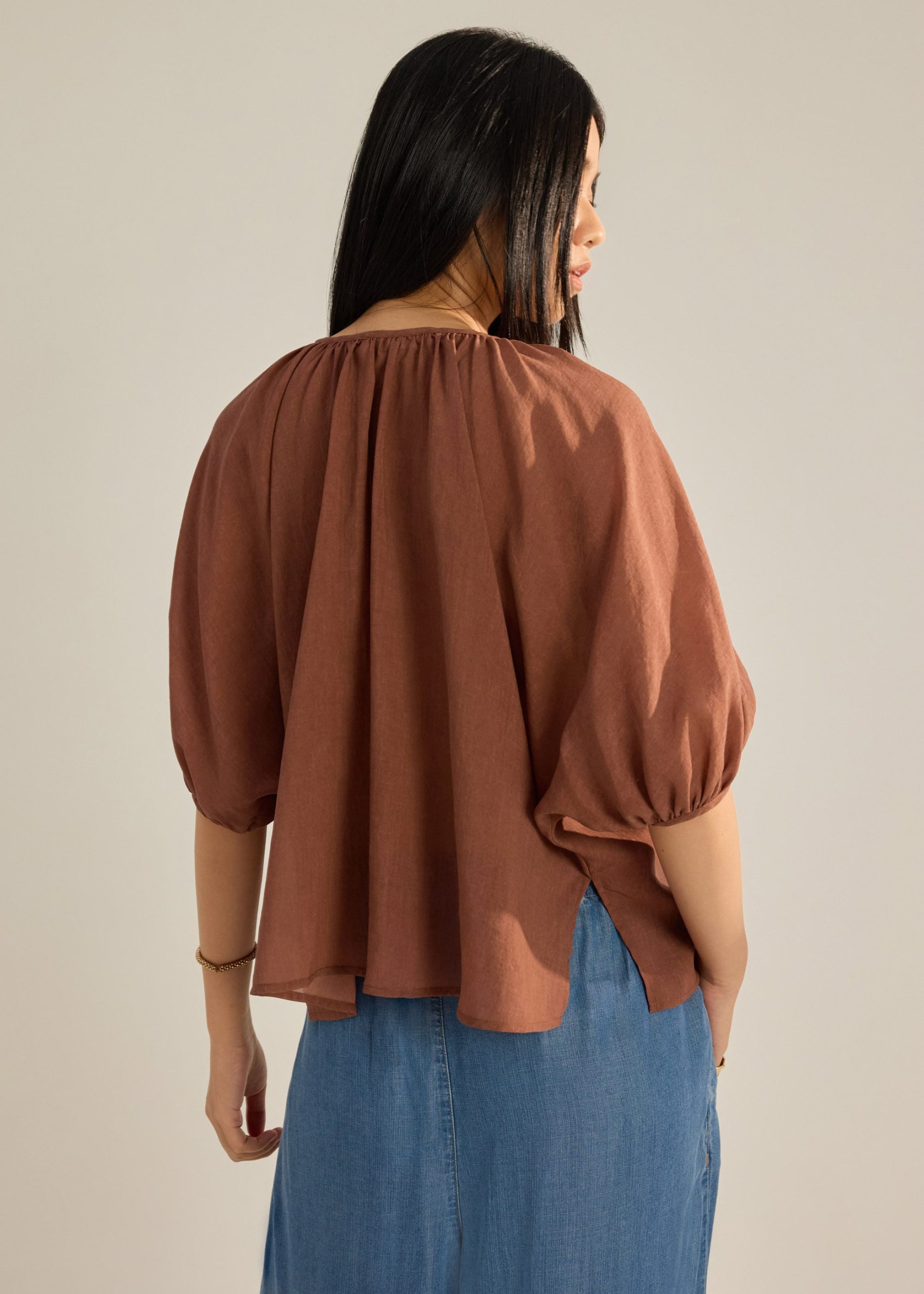 Lyocell Relaxed Front Tie Top - Image 13