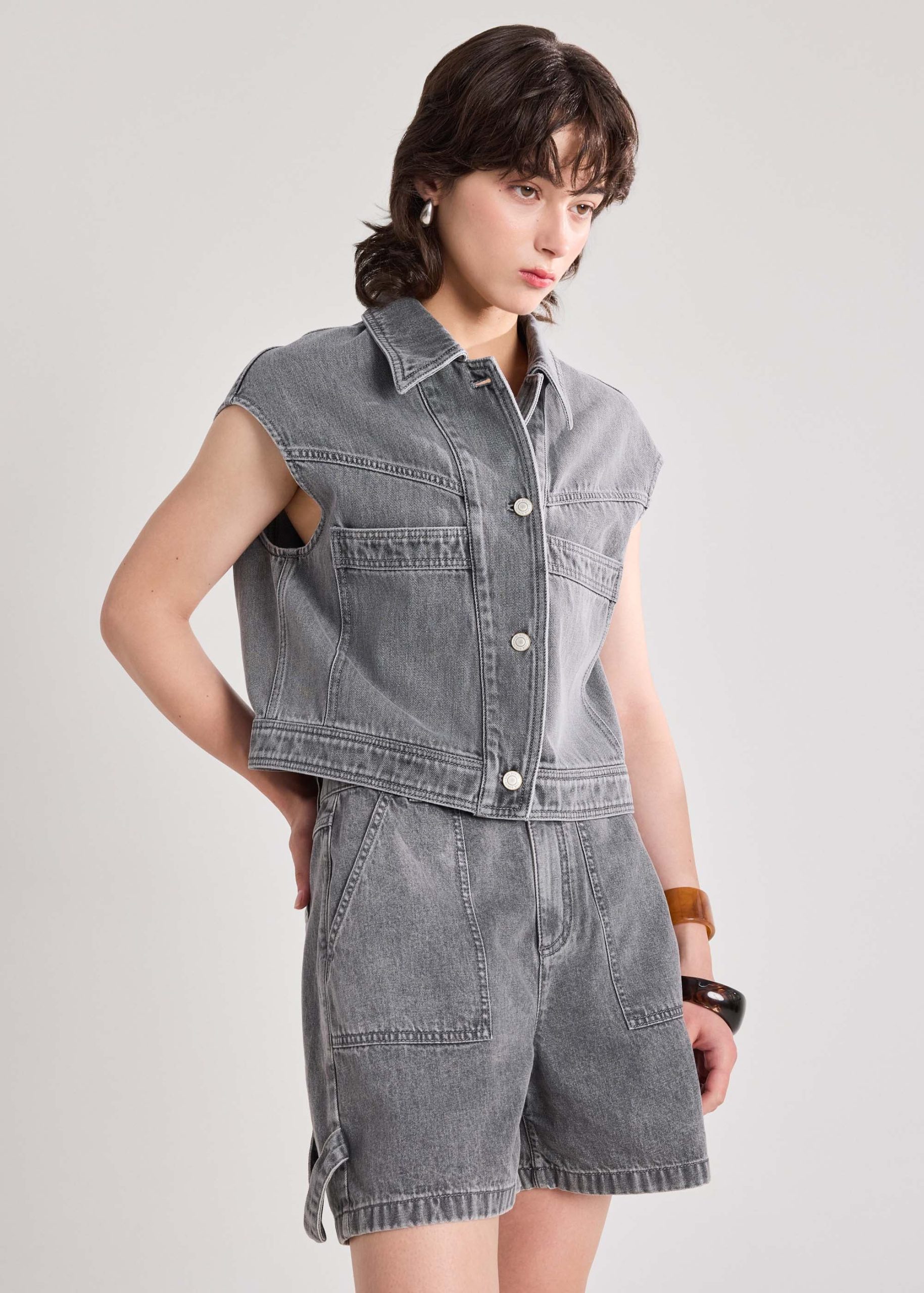 Denim Boxy Vest