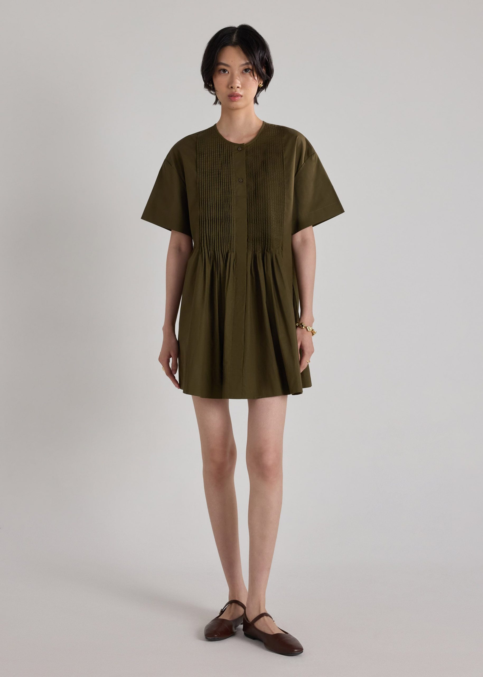 Cotton Pintuck Mini Dress - Image 2