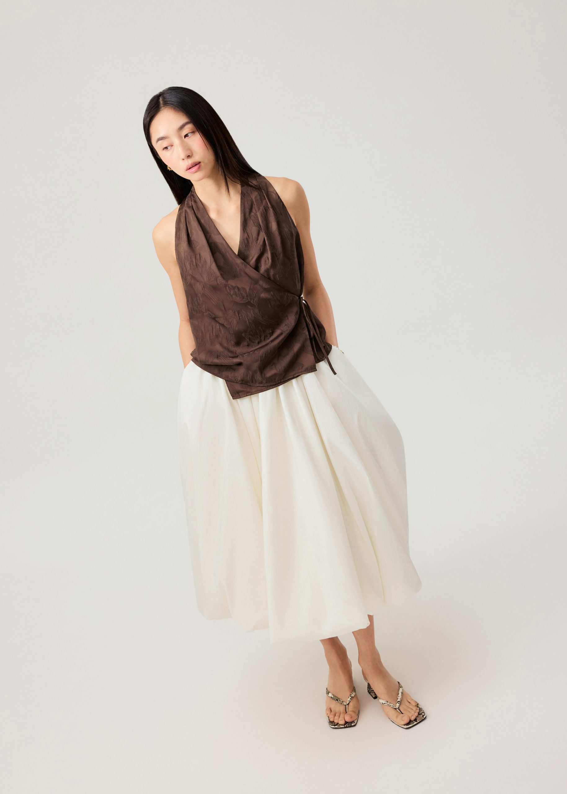Mid Waist Bubble Midaxi Skirt - Image 10