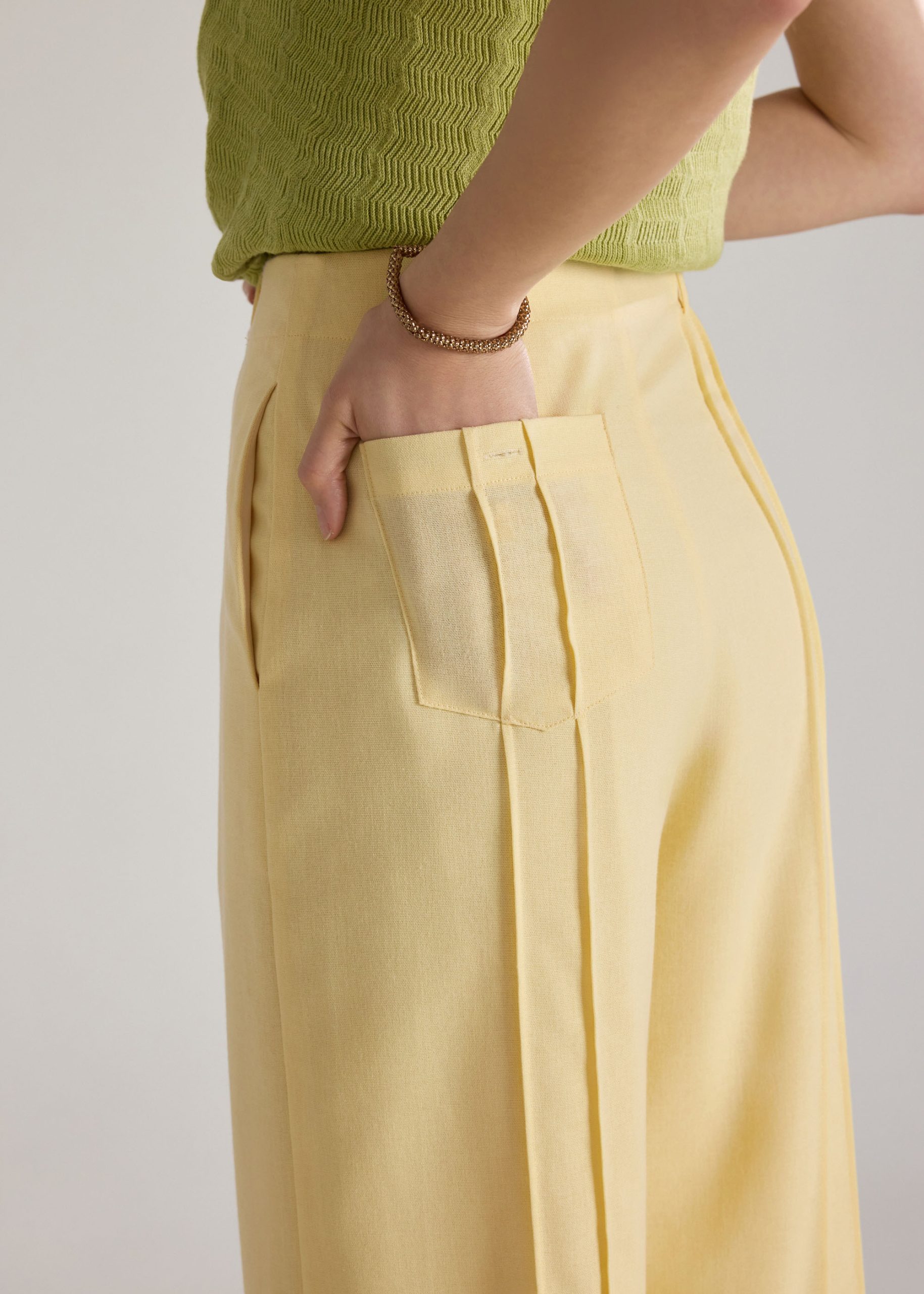 Pintuck Wide Leg Pants - Image 11