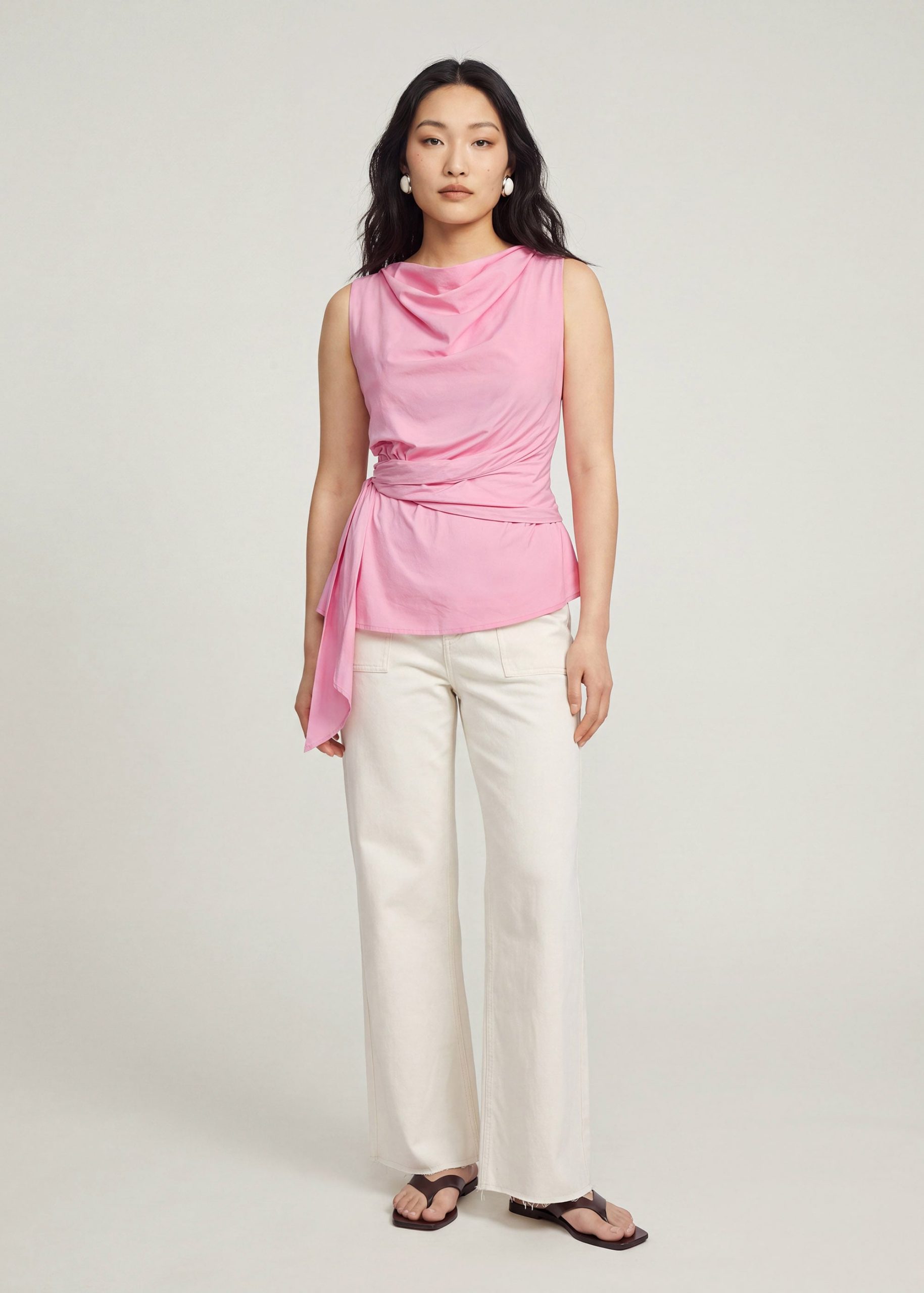 Side Tie Poplin Top - Image 20