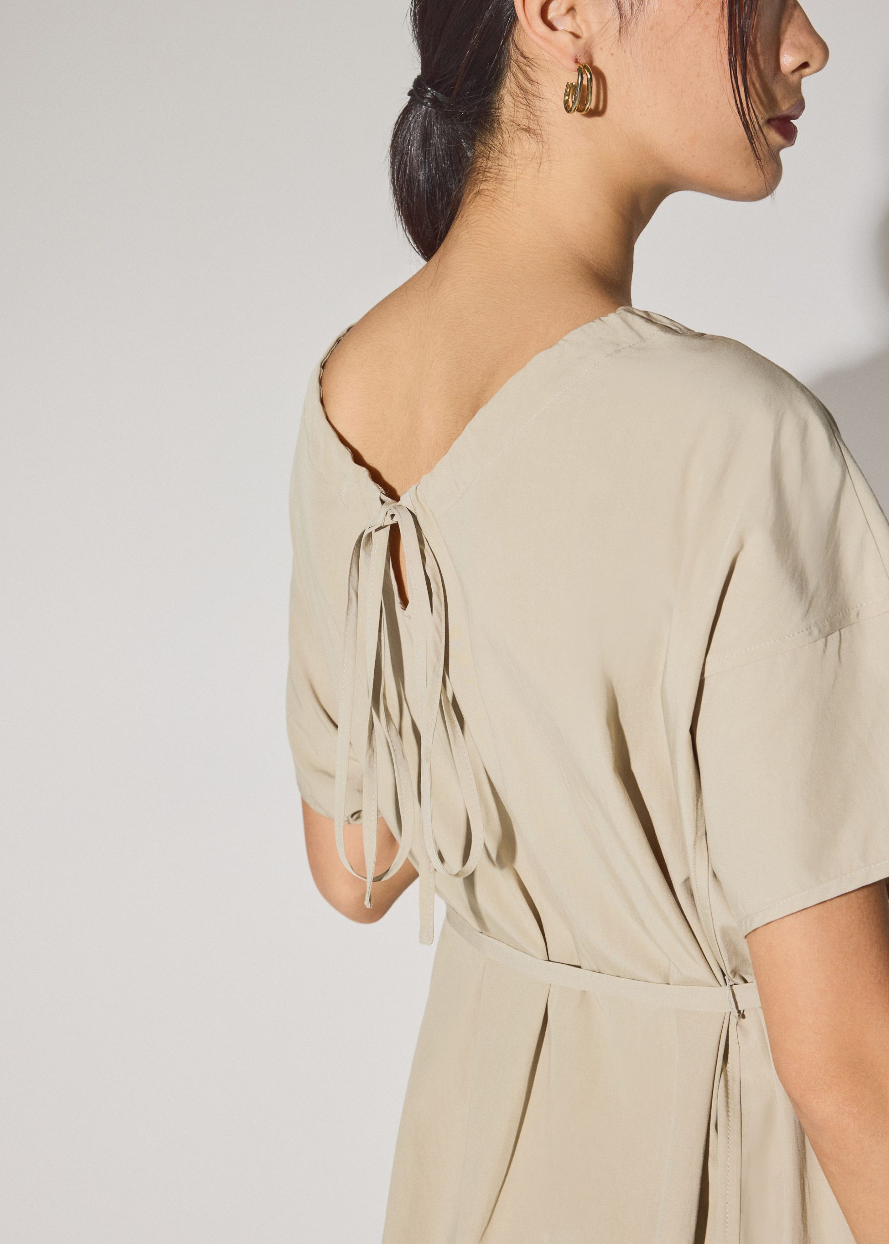 Multi-way Cotton Drawstring Cocoon Midaxi Dress - Image 9