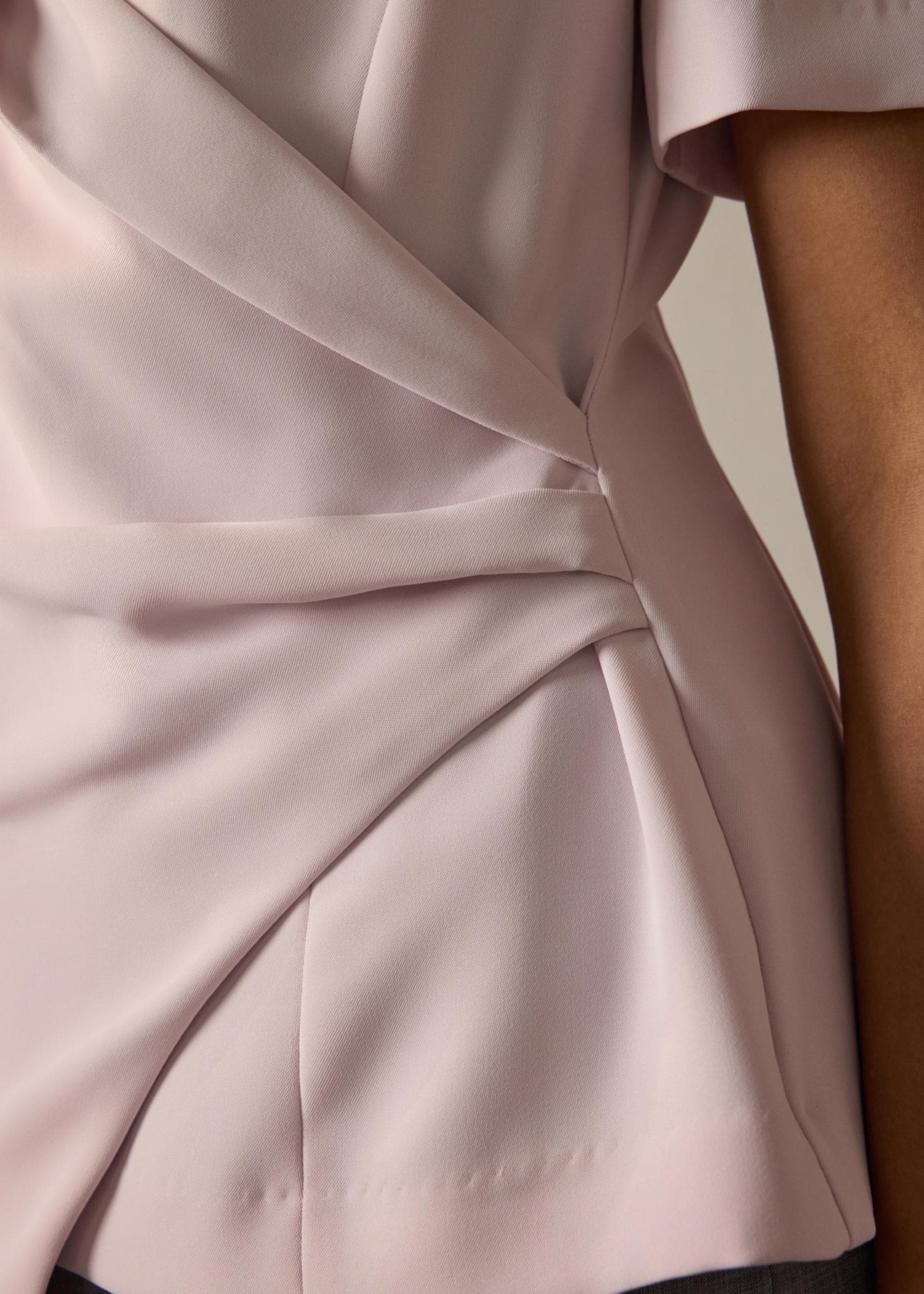 Karyssa Crepe Drape V-neck Blazer Top - Image 9