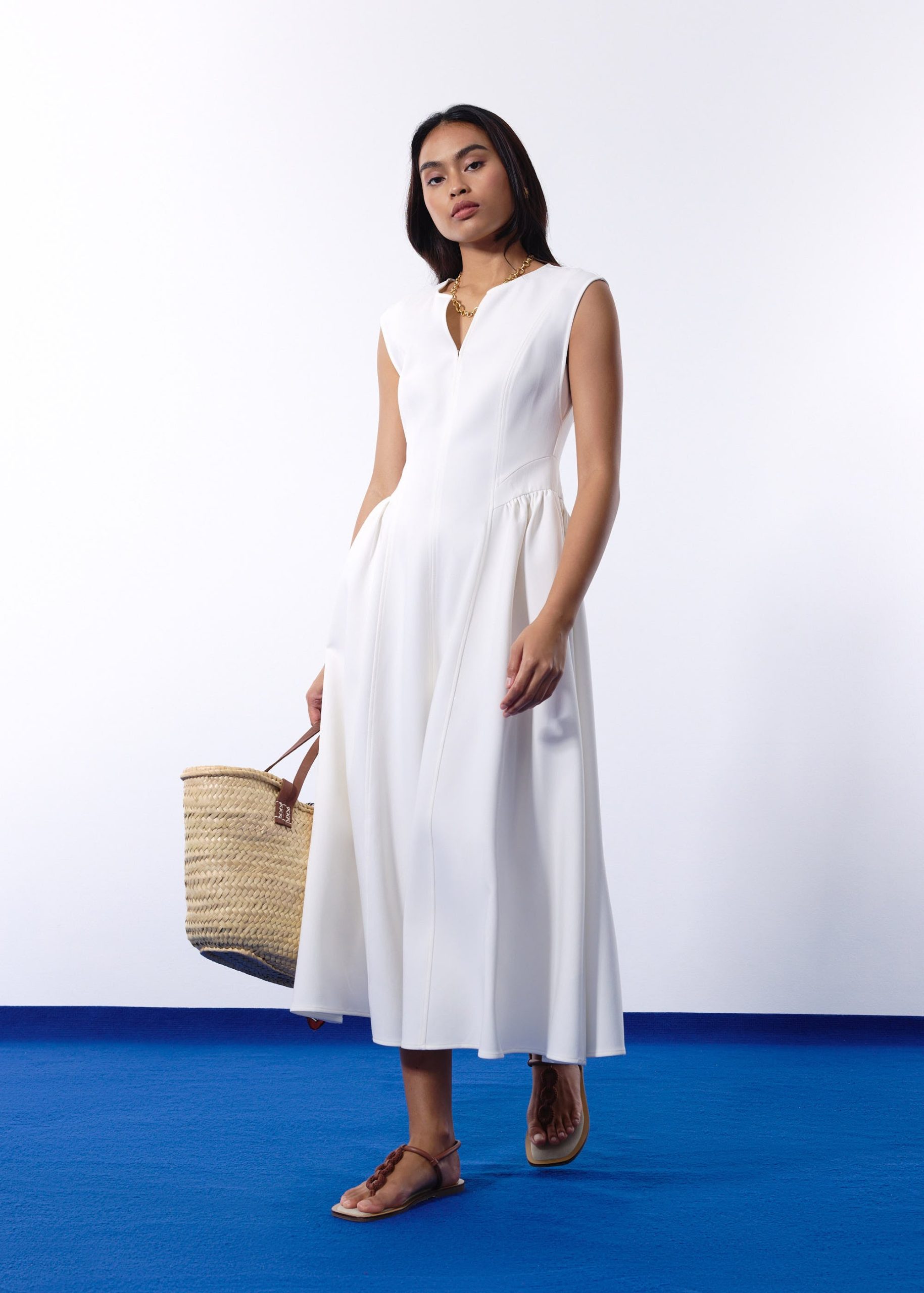 Becca Panelled Ruched Fit & Flare Midaxi Dress - Image 11