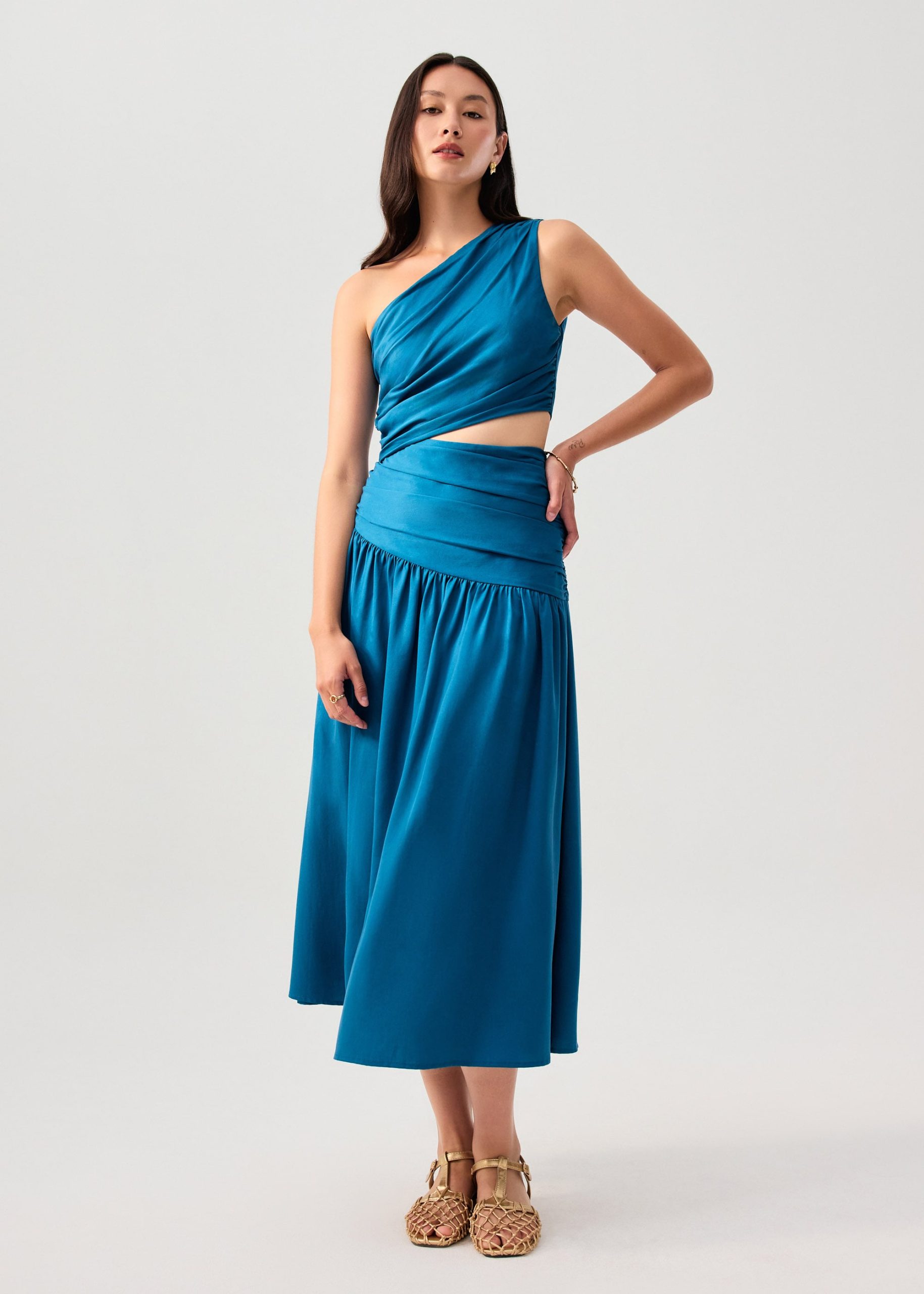 Lyocell Cut Out Toga Fit & Flare Maxi Dress - Image 7
