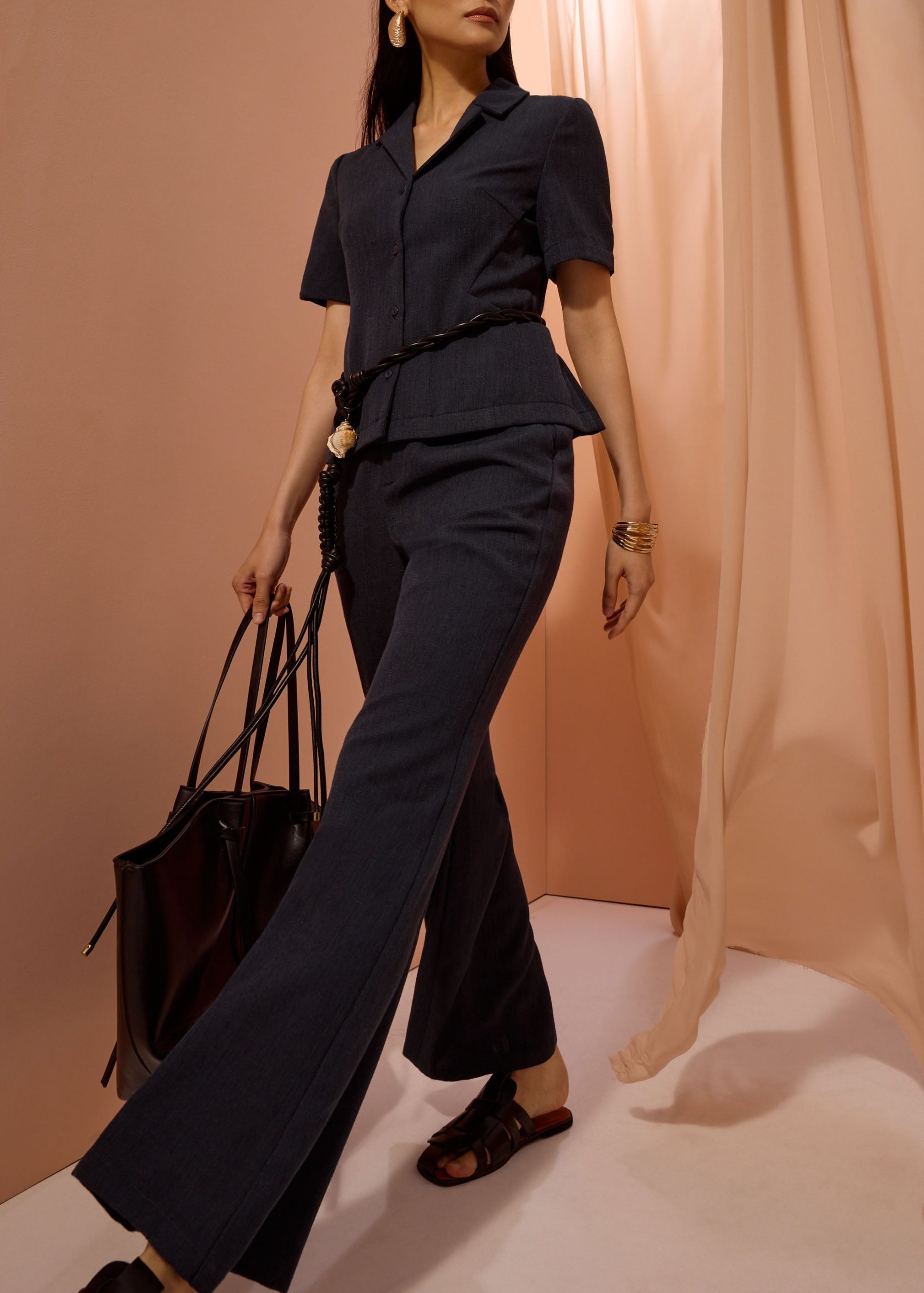 Leggy??Pvara Textured Flare Pants - Image 2