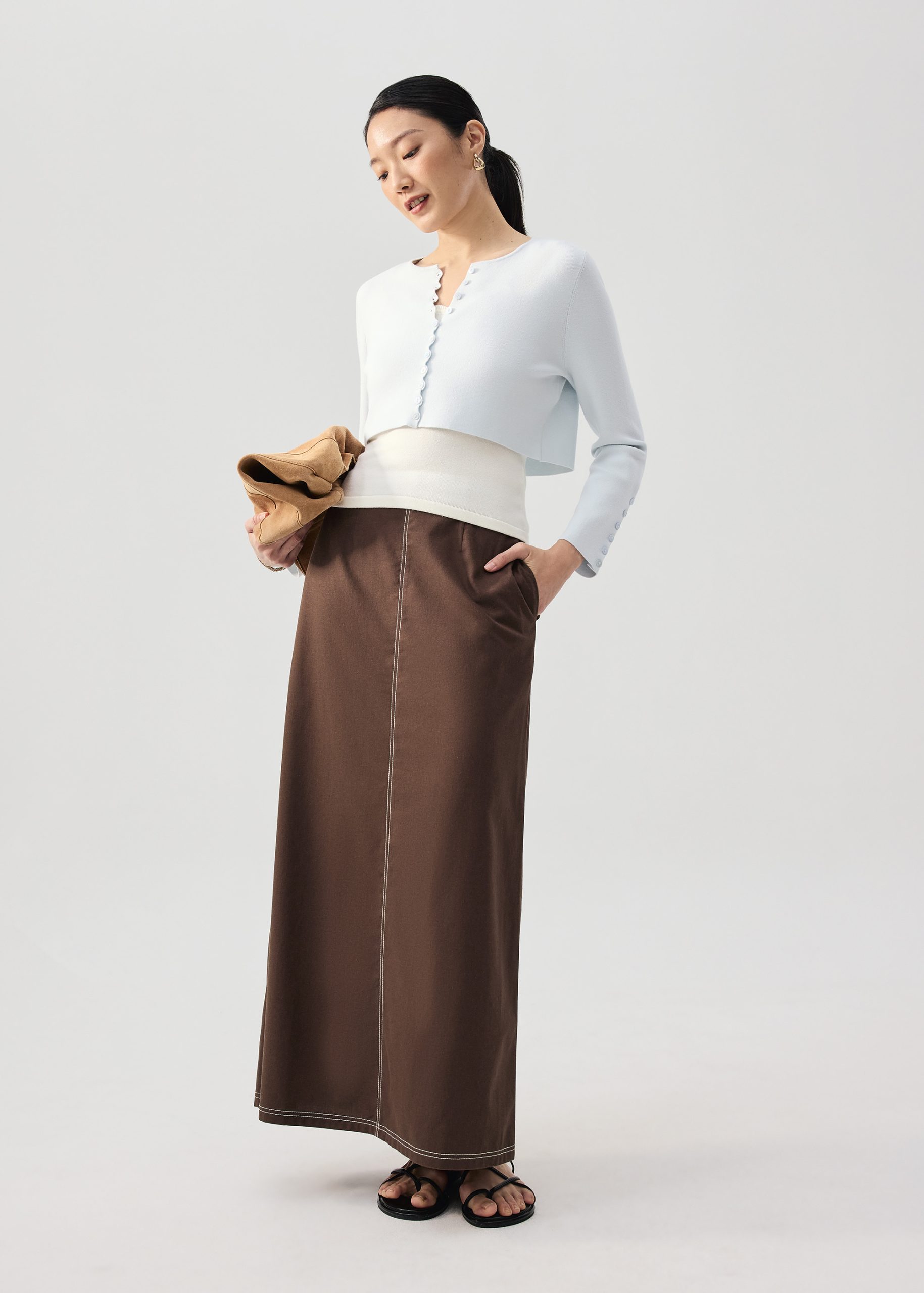 Malee Boxy Knit Scallop Edge Cardigan - Image 36