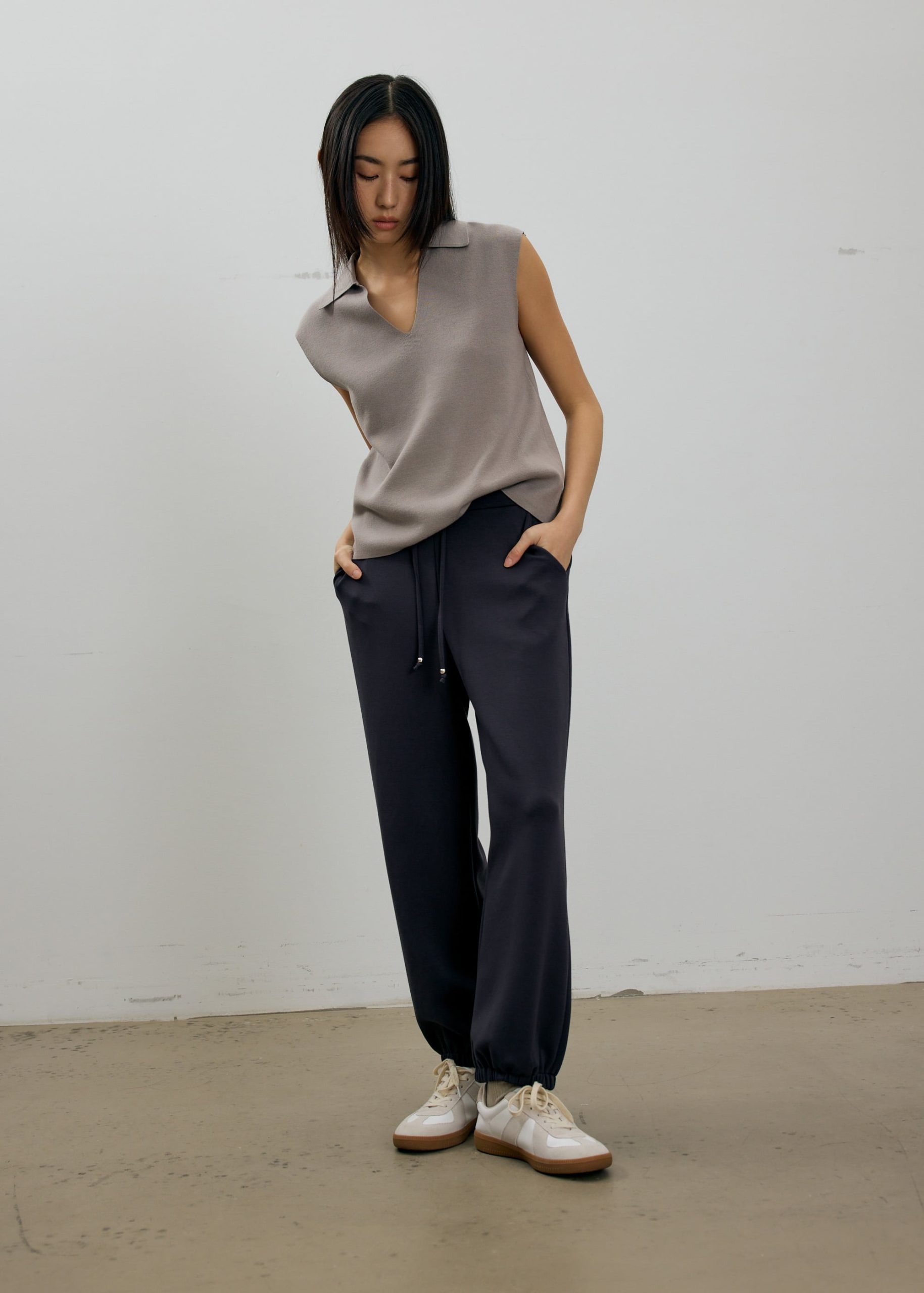 Neoprene High Waist Peg Leg Pants