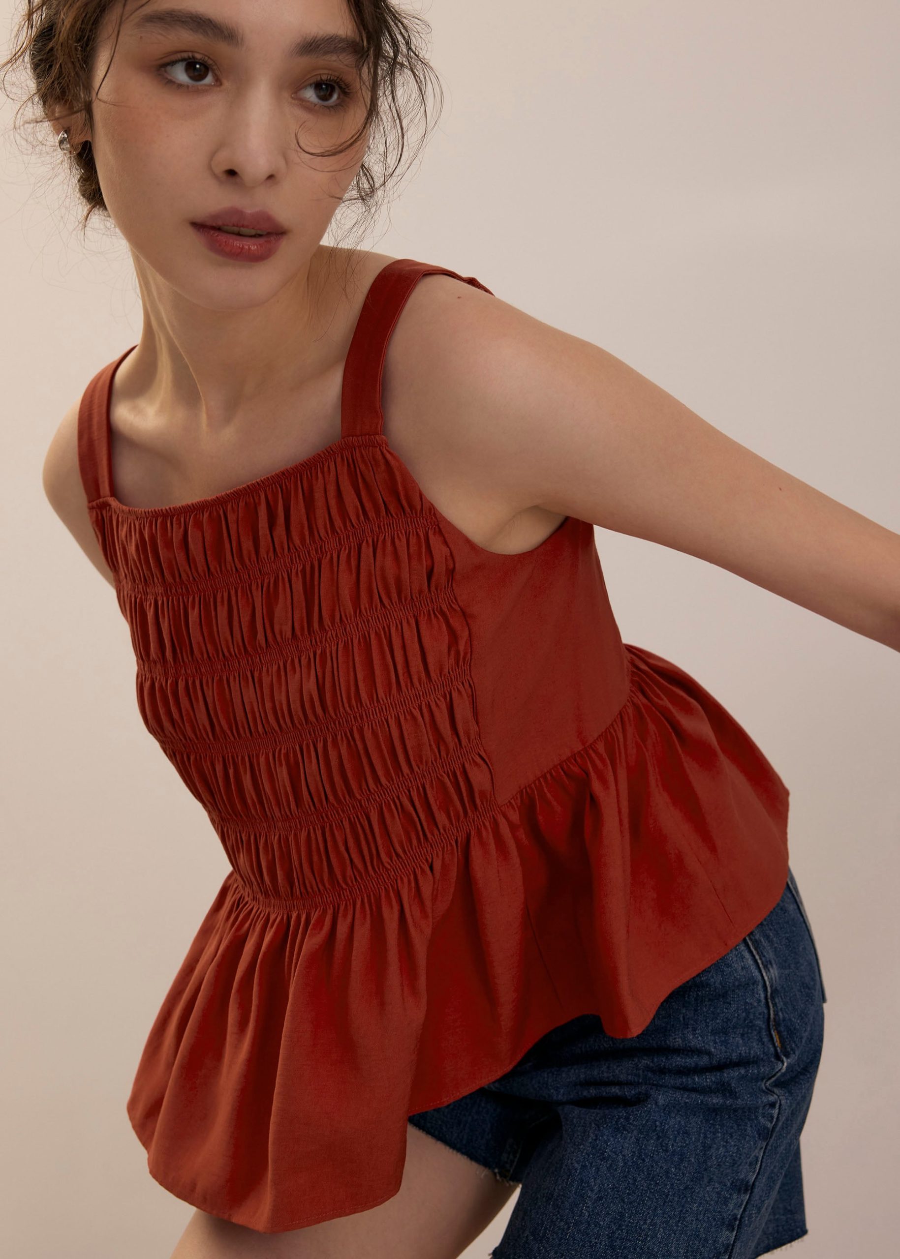 Square Neck Peplum Top - Image 12