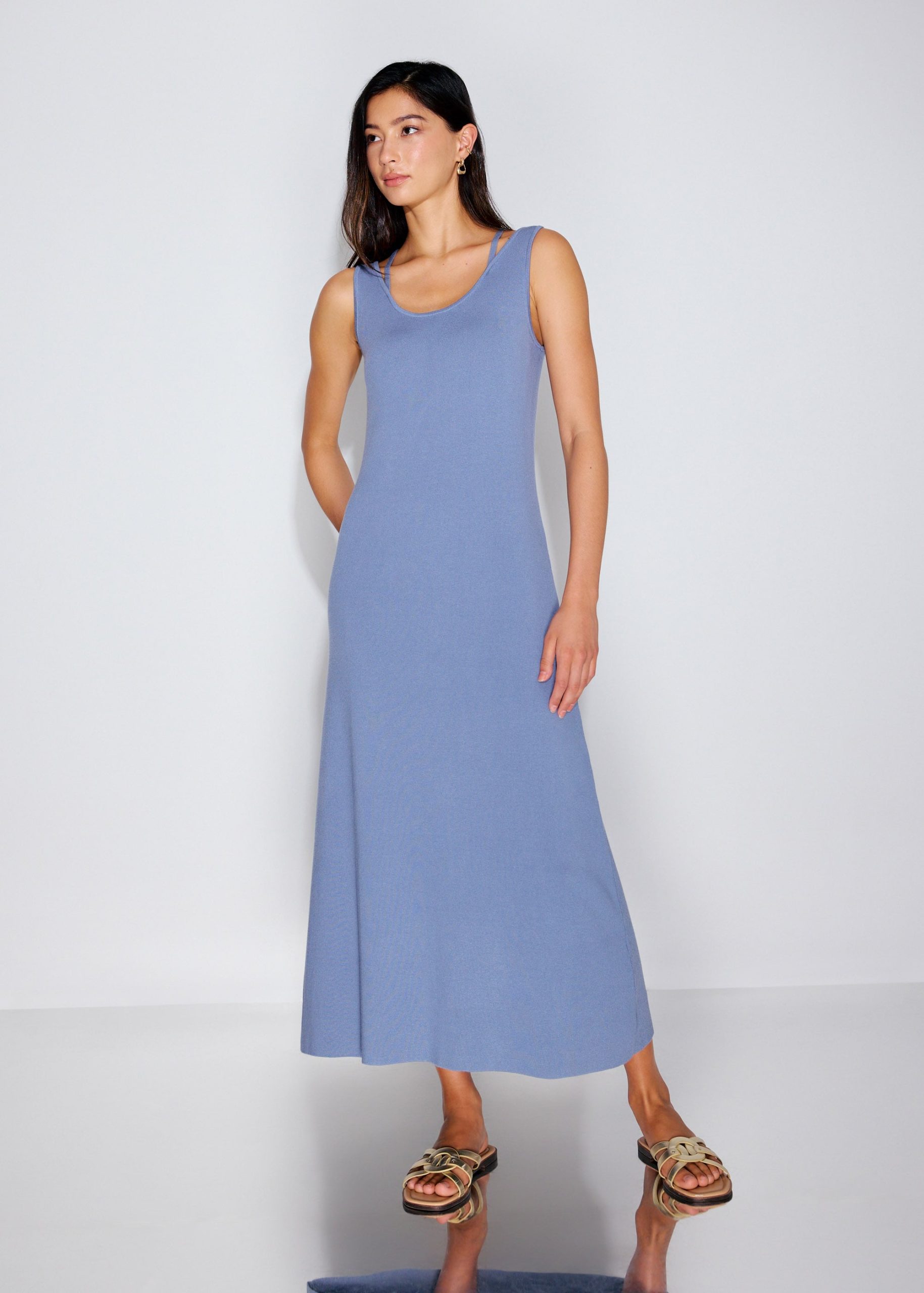 Reversible Knit Column Midaxi Dress - Image 5